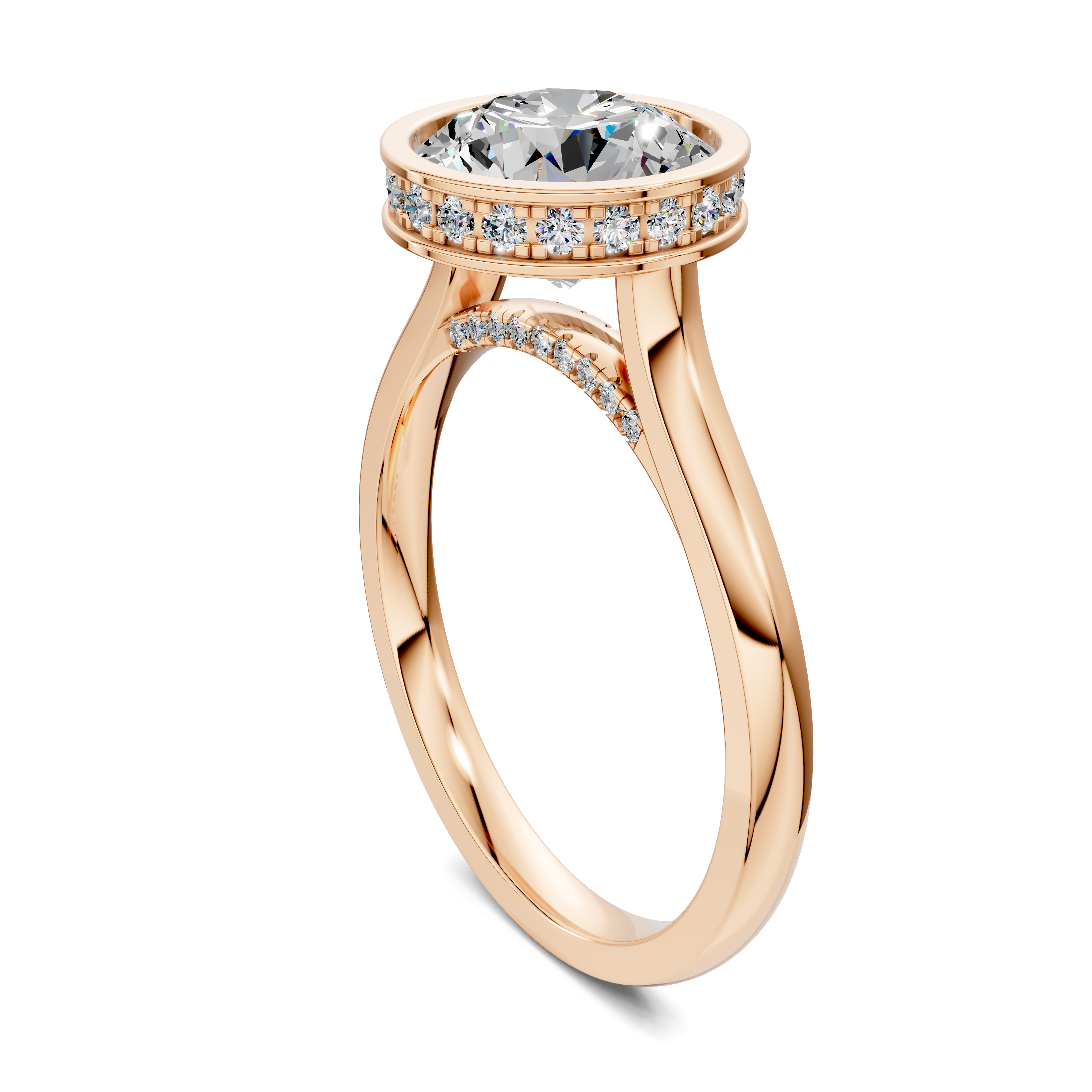 Artemis Bezel Hidden Halo Ring