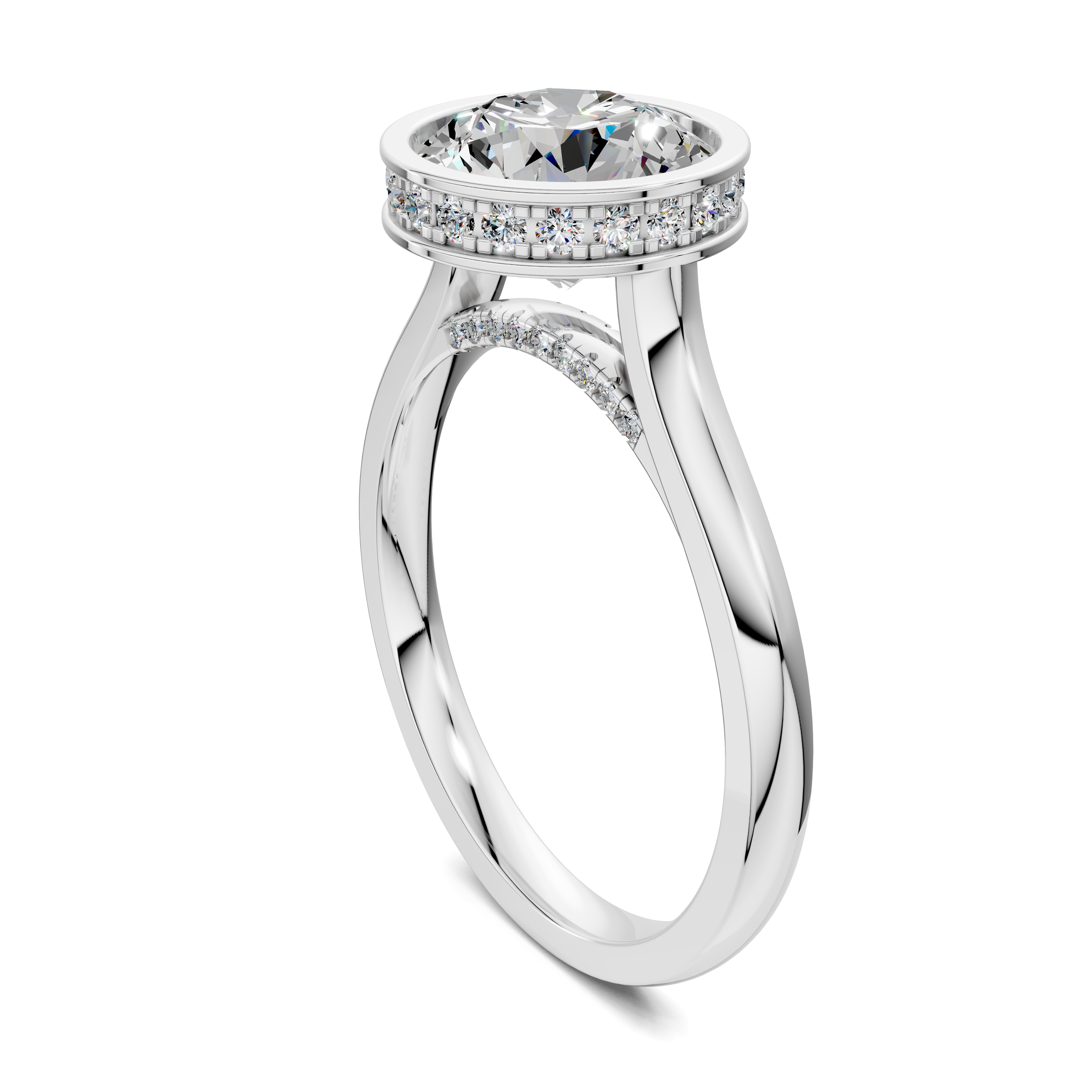 Artemis Bezel Hidden Halo Ring