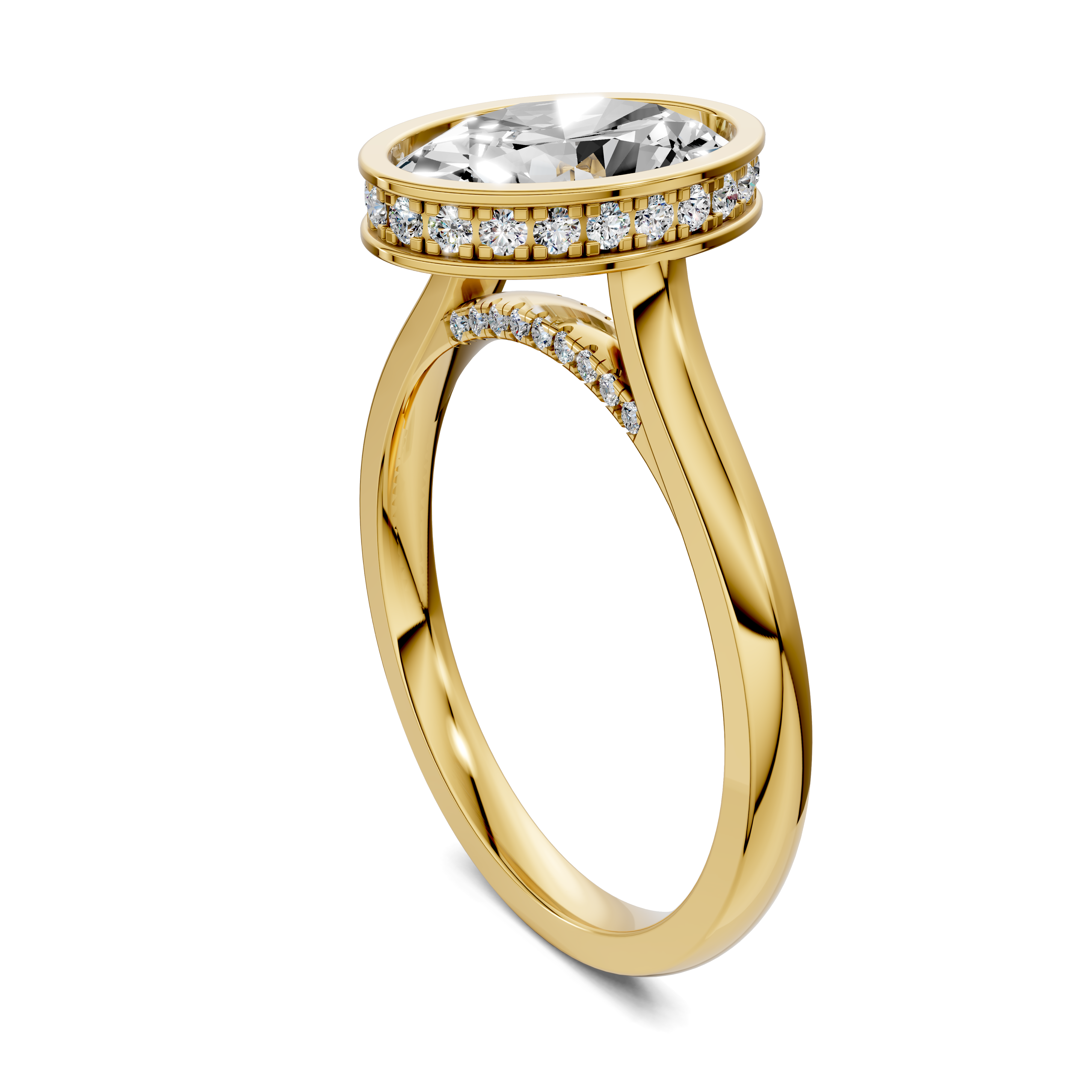 Artemis Bezel Hidden Halo Ring