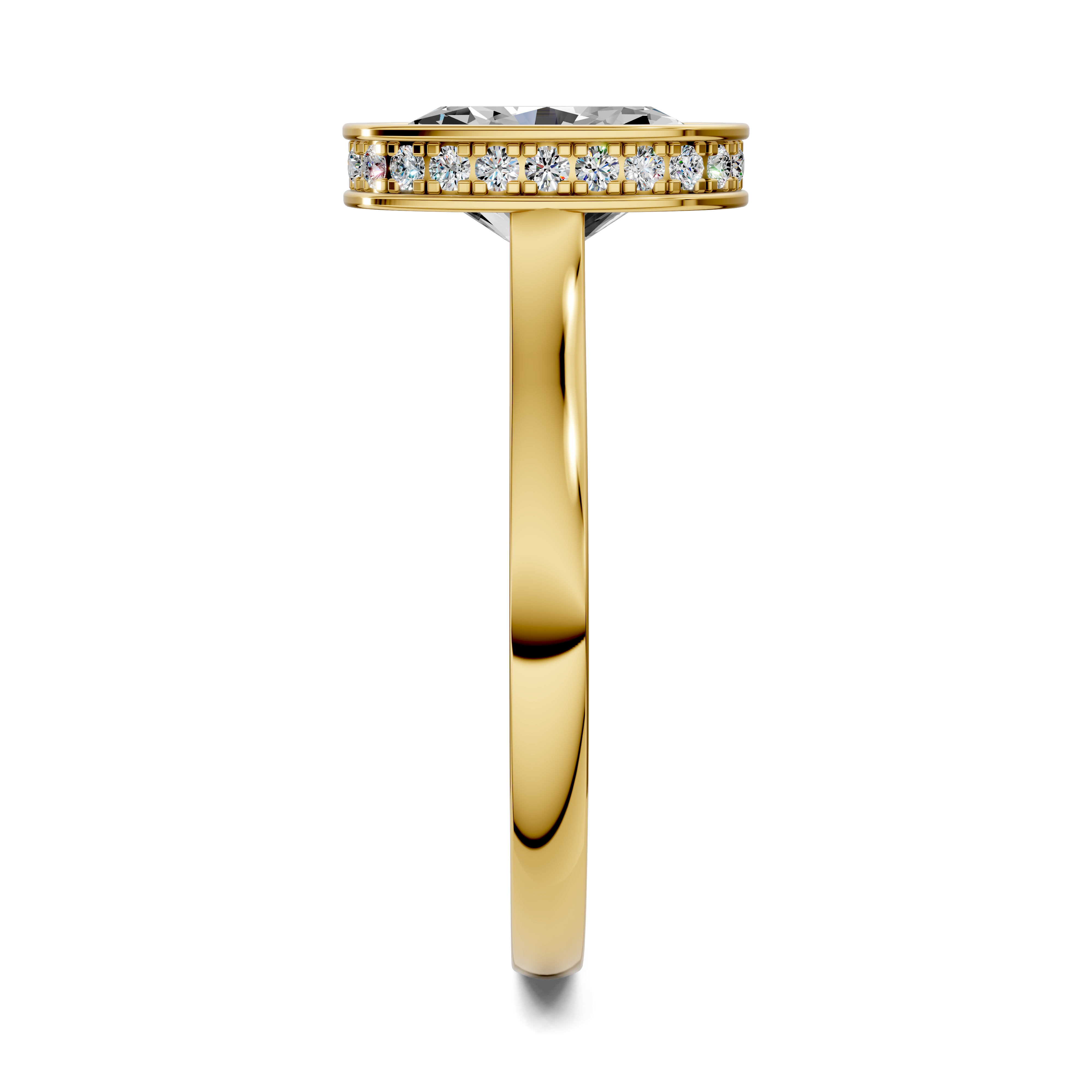 Artemis Bezel Hidden Halo Ring