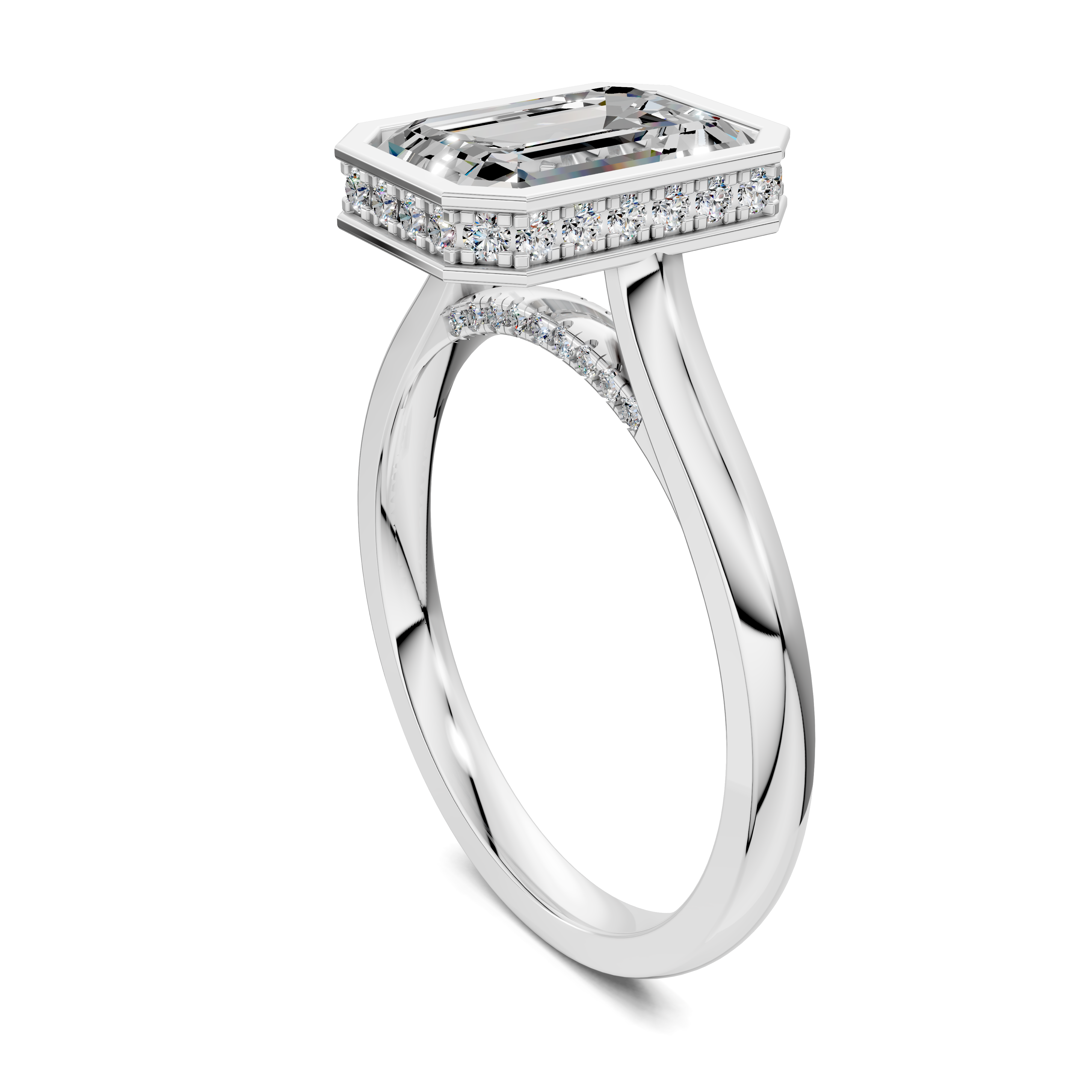Artemis Bezel Hidden Halo Ring
