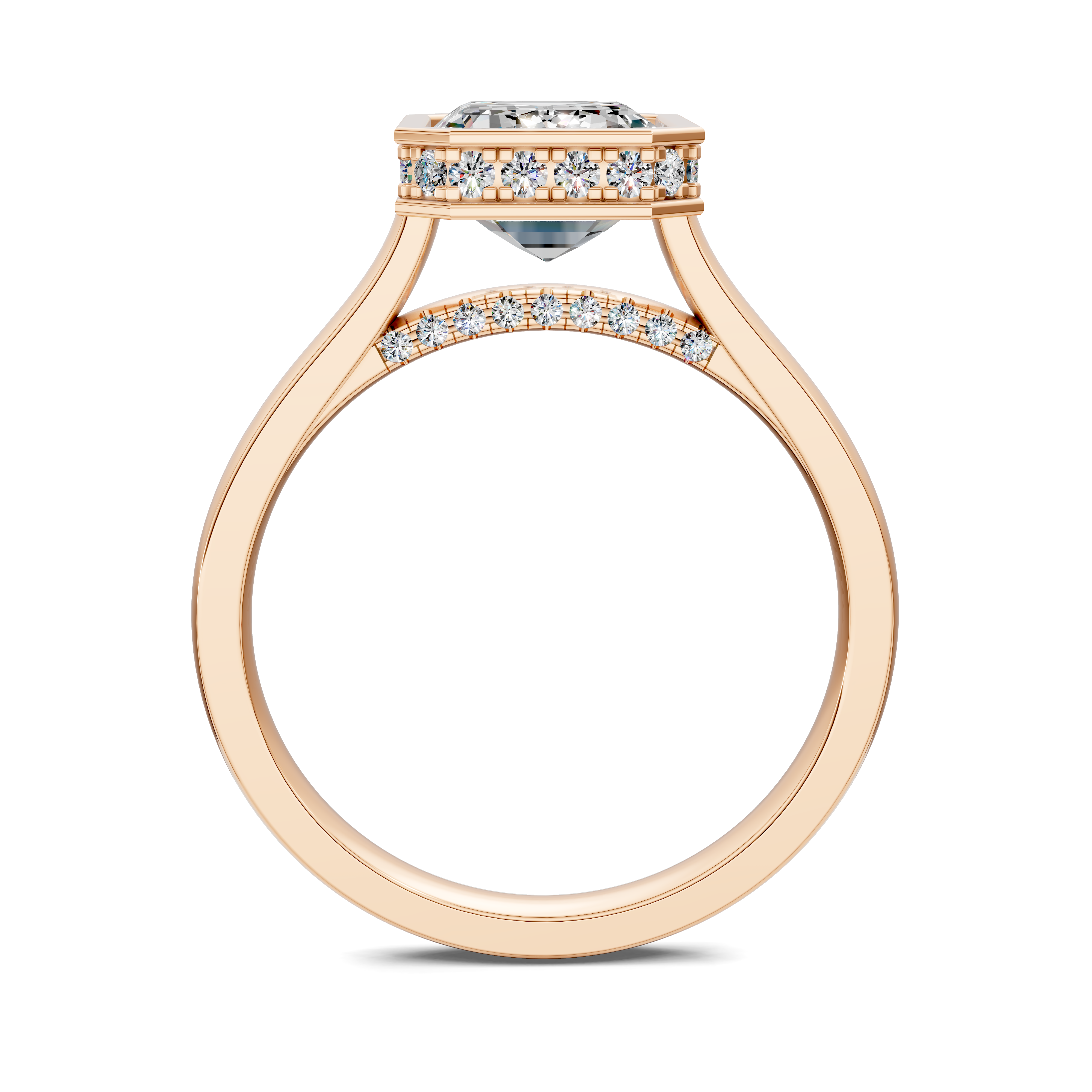 Artemis Bezel Hidden Halo Ring
