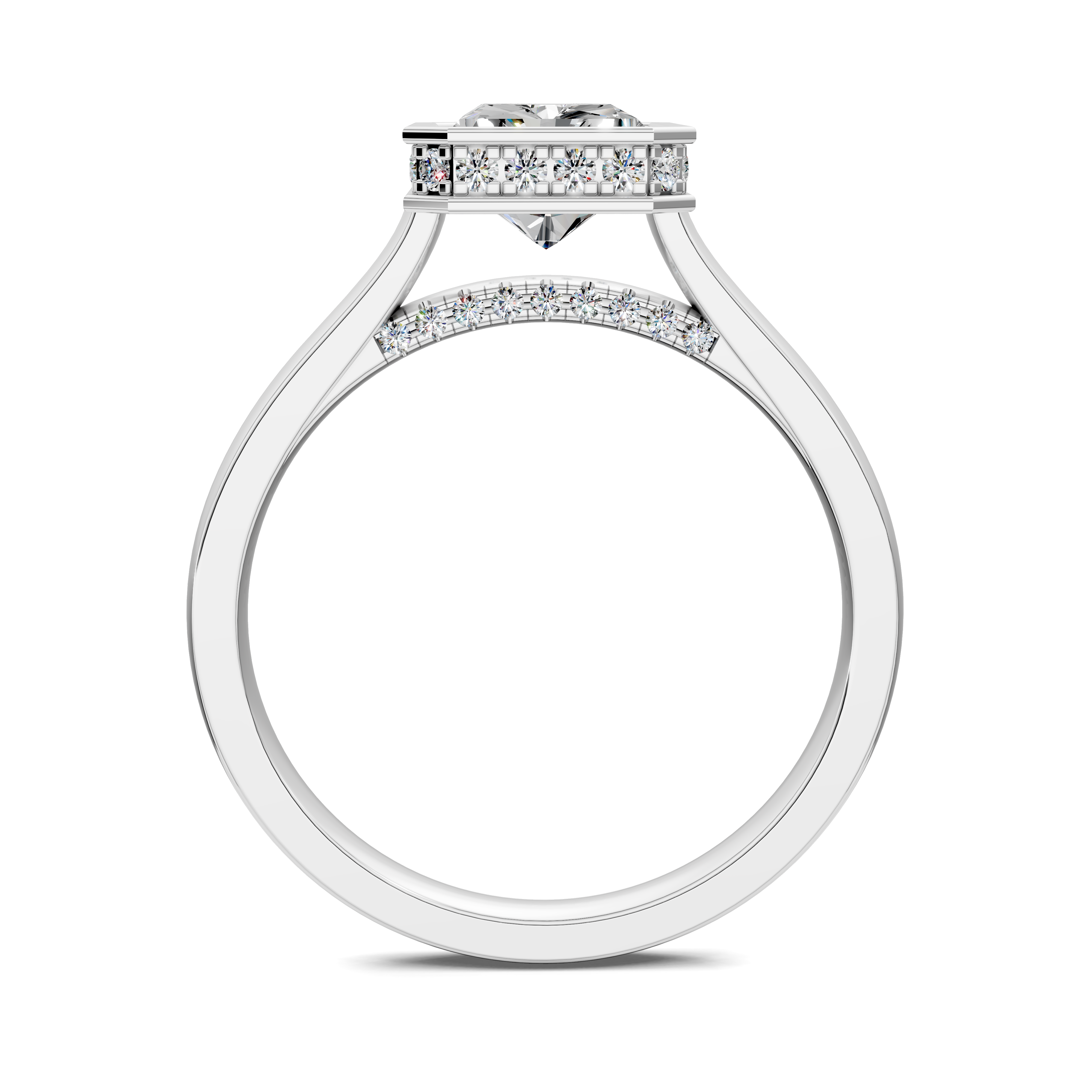 Artemis Bezel Hidden Halo Ring