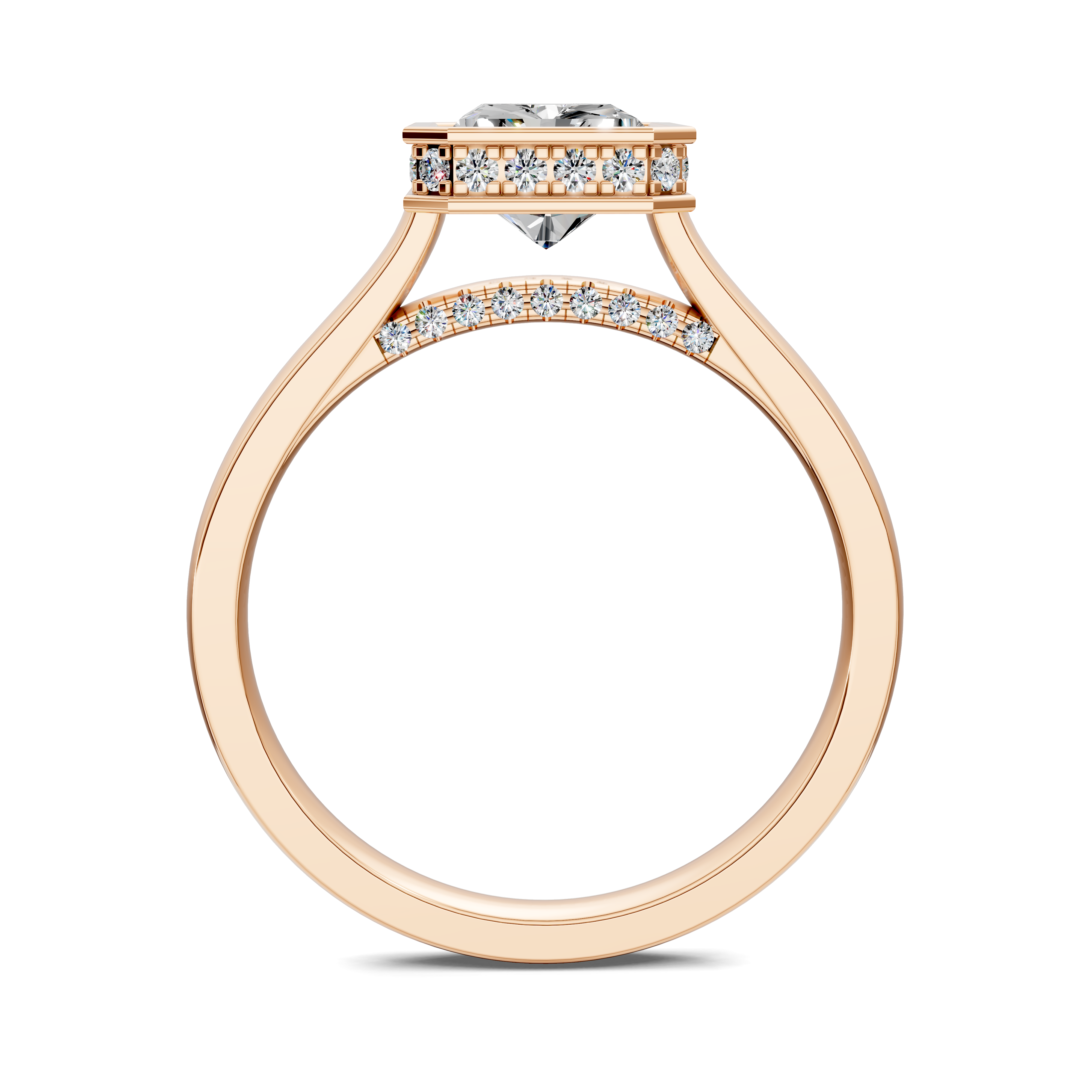 Artemis Bezel Hidden Halo Ring