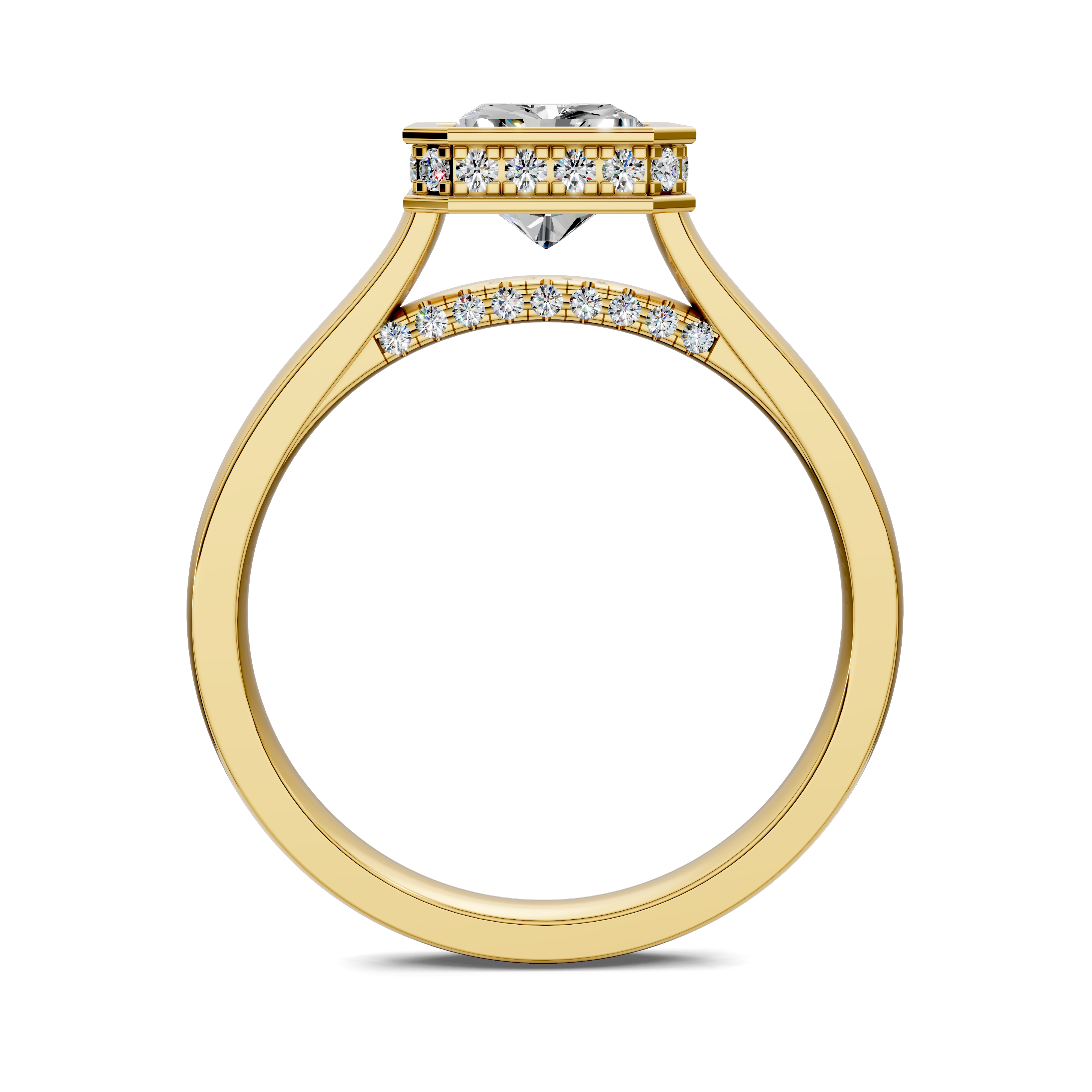 Artemis Bezel Hidden Halo Ring
