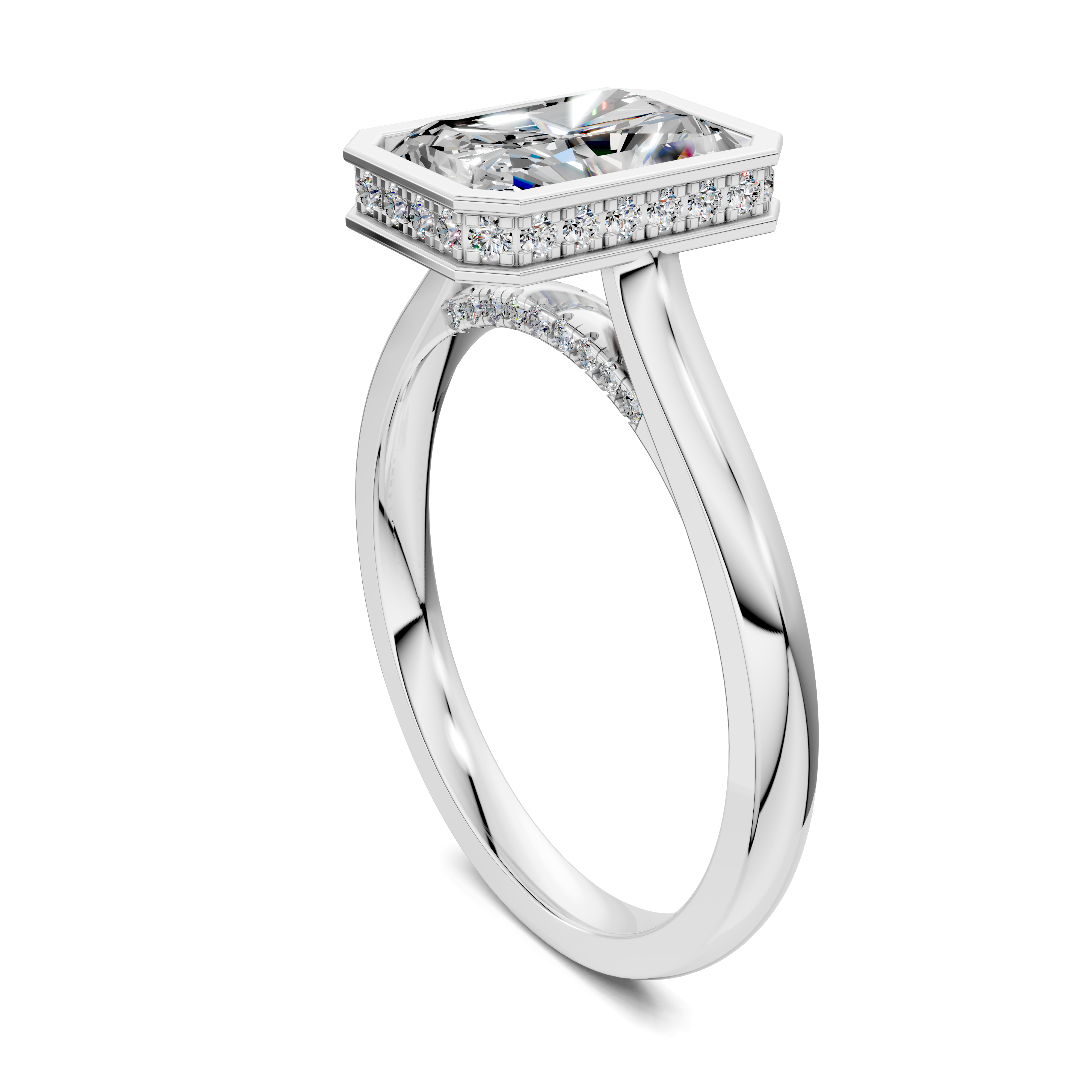 Artemis Bezel Hidden Halo Ring