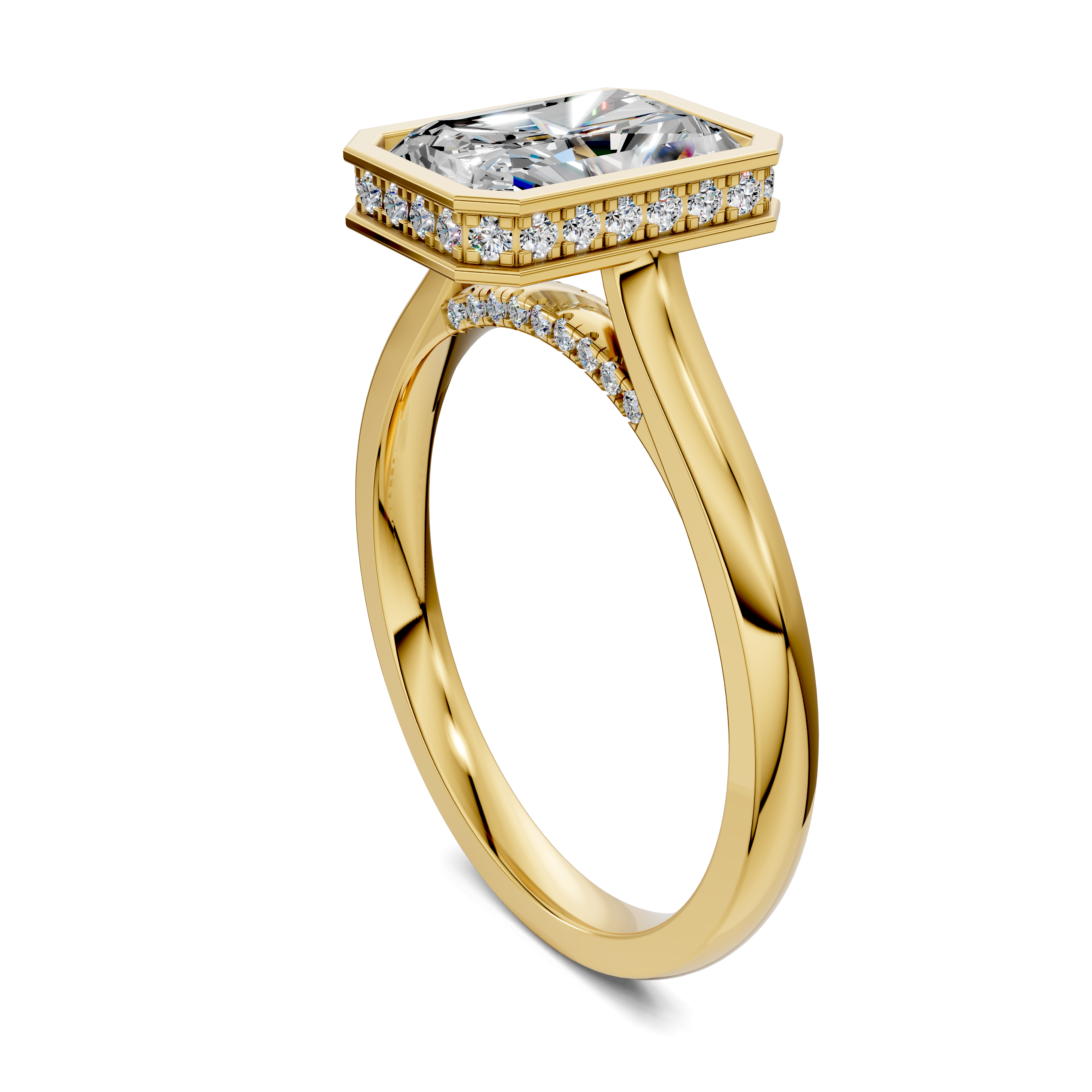 Artemis Bezel Hidden Halo Ring