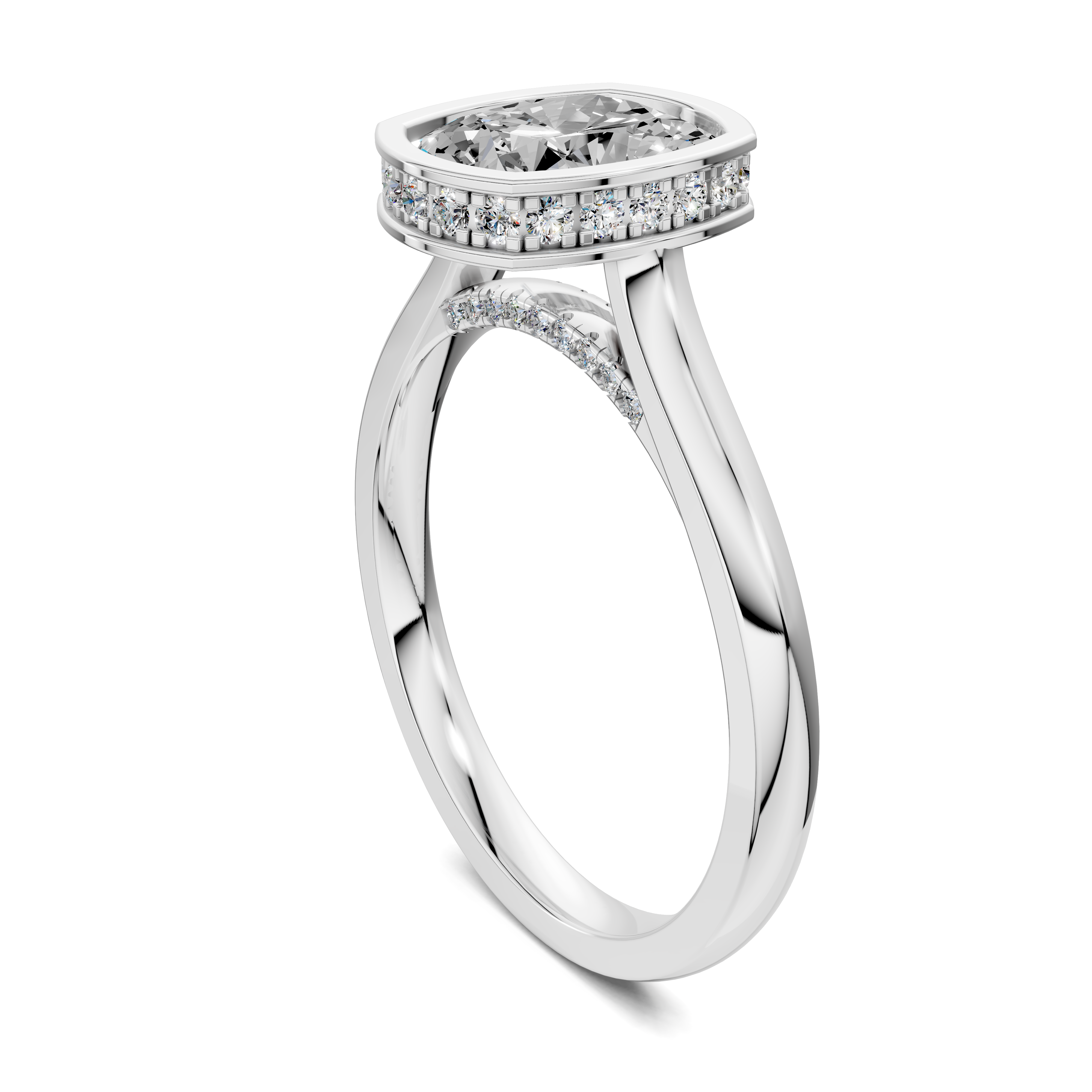Artemis Bezel Hidden Halo Ring