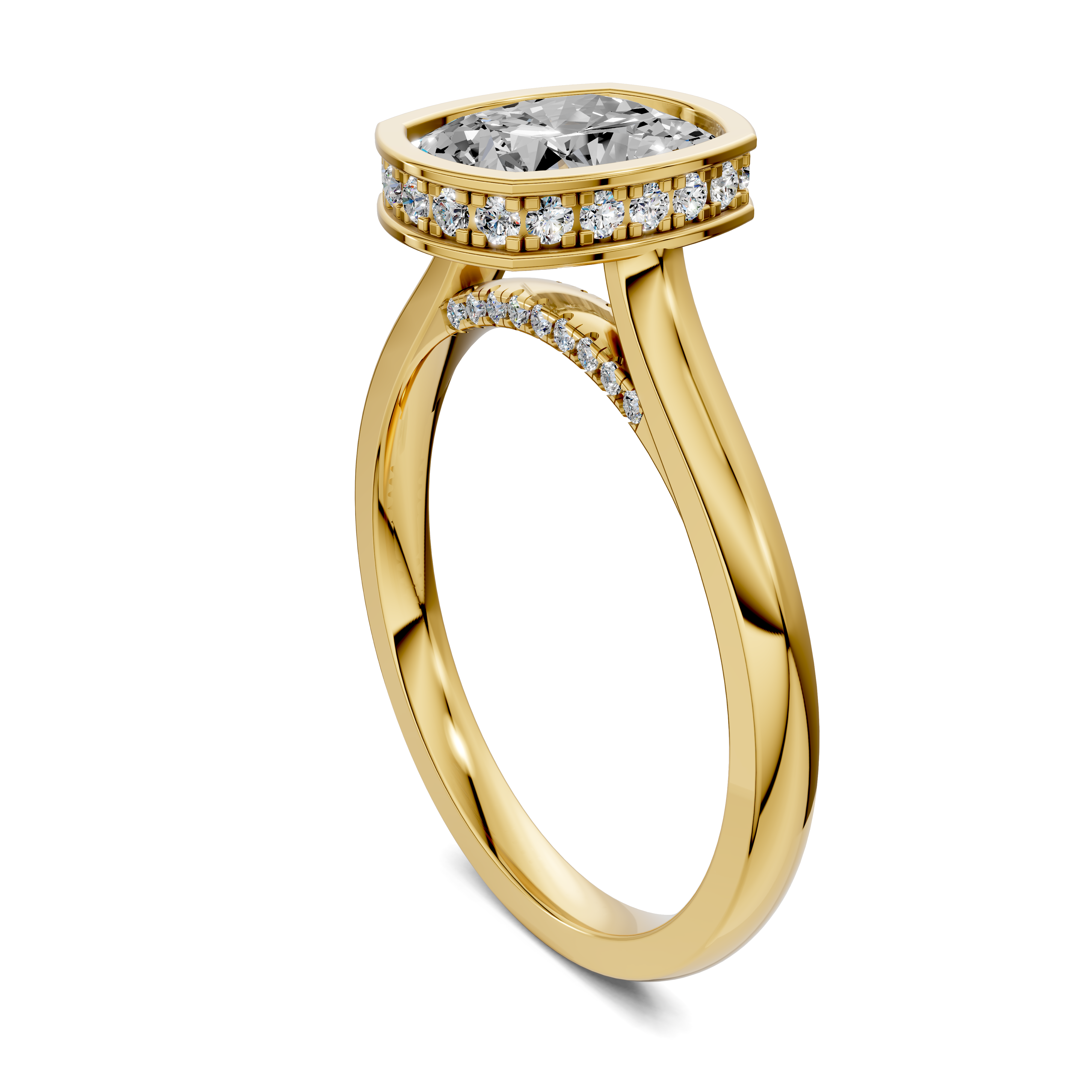Artemis Bezel Hidden Halo Ring