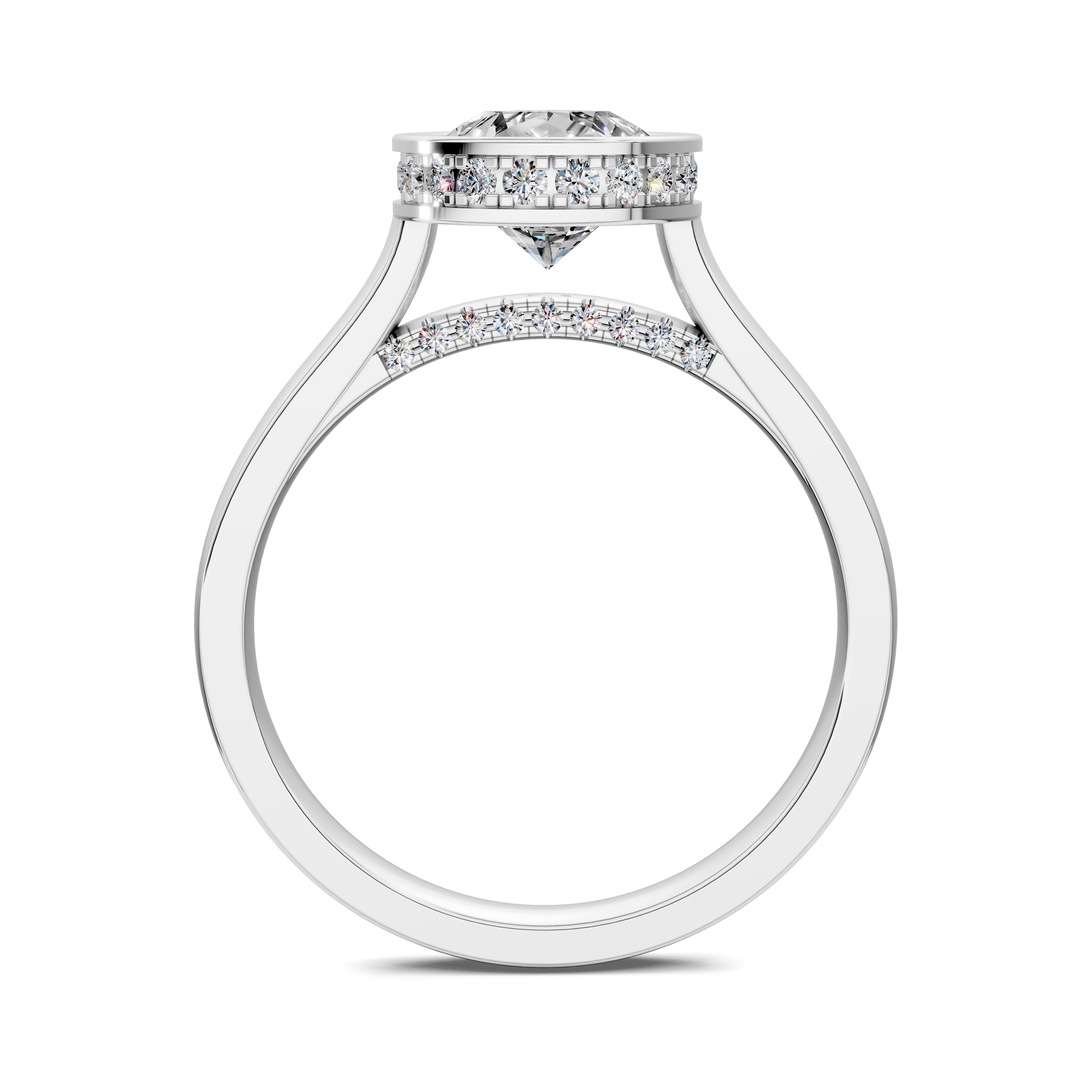 Artemis Bezel Hidden Halo Ring