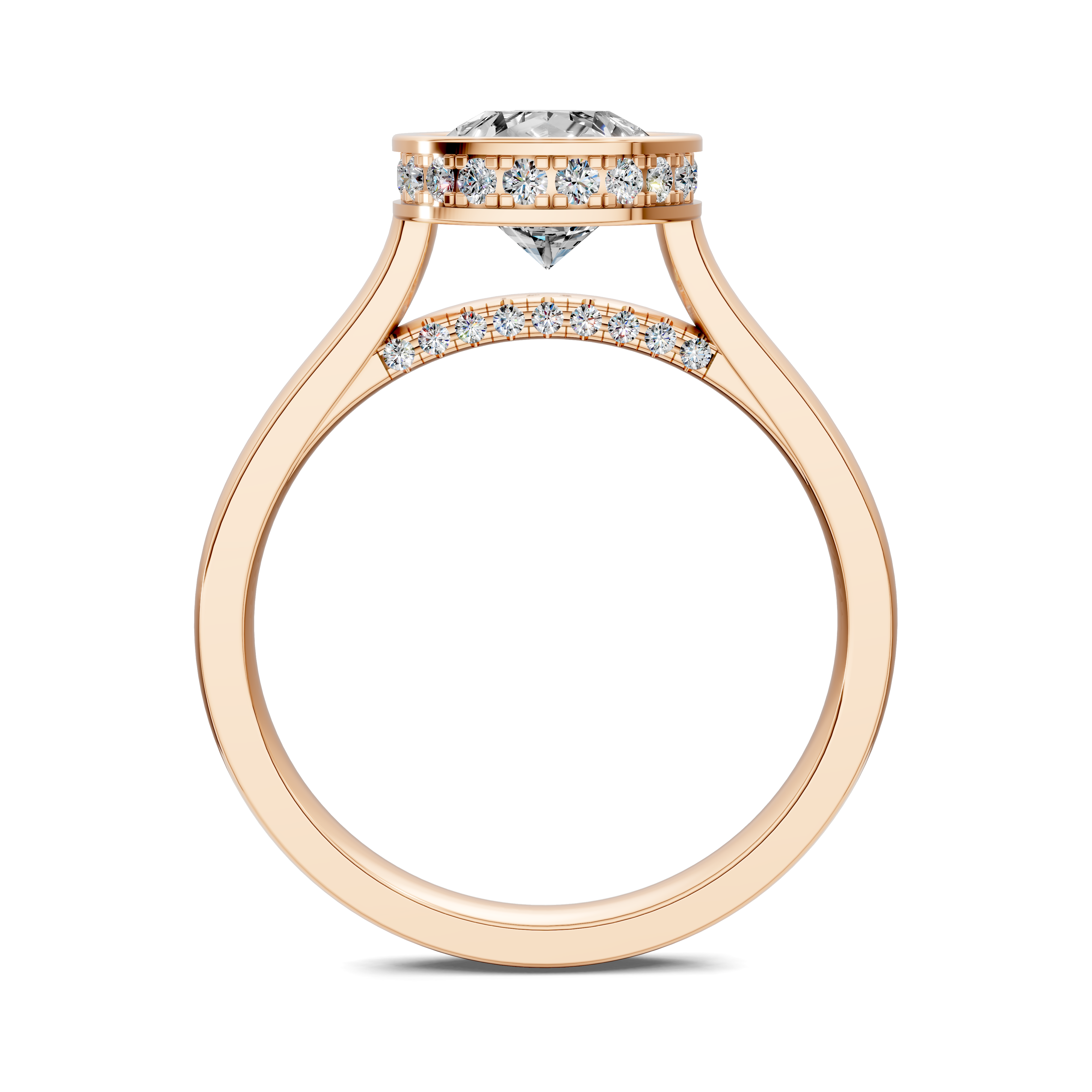 Artemis Bezel Hidden Halo Ring