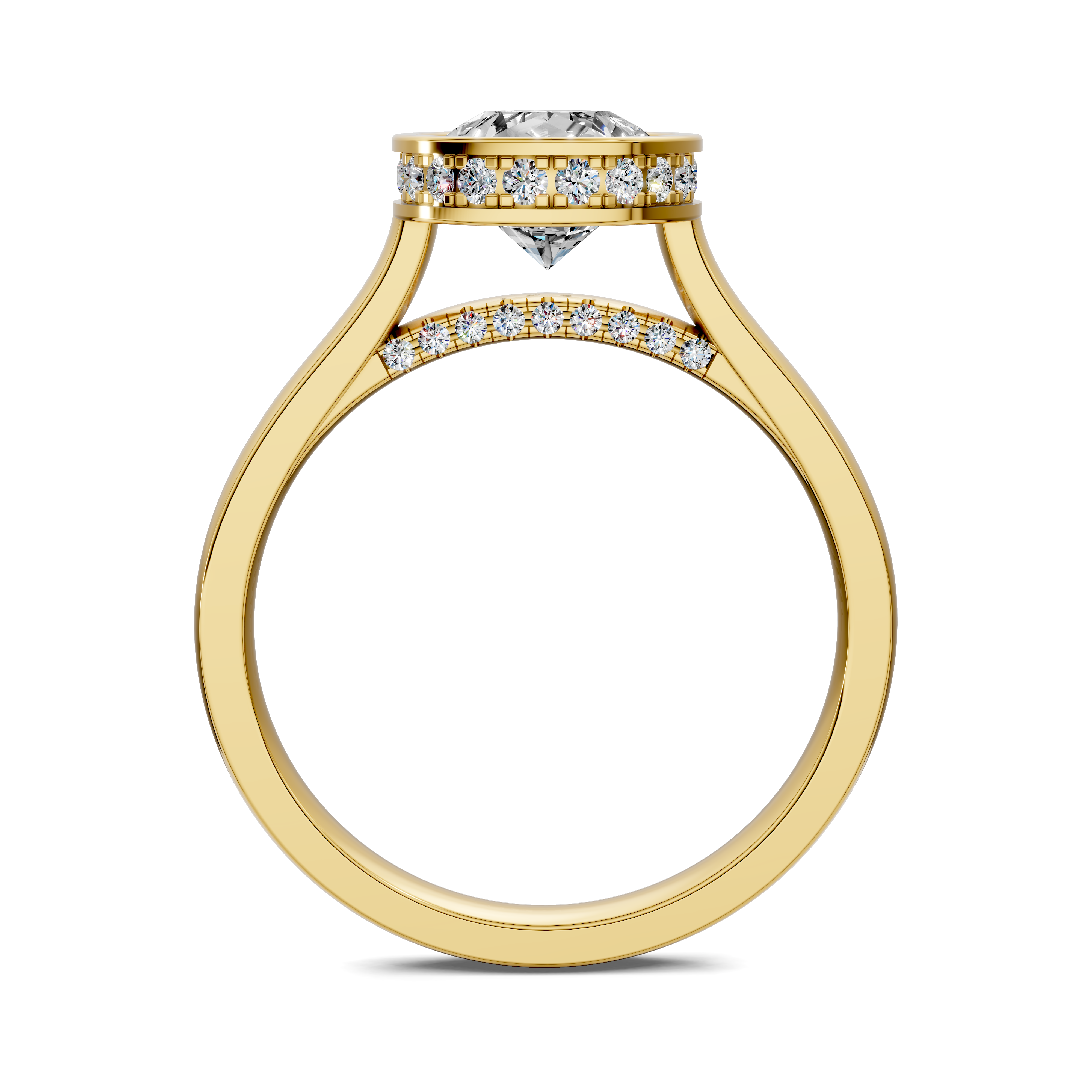 Artemis Bezel Hidden Halo Ring