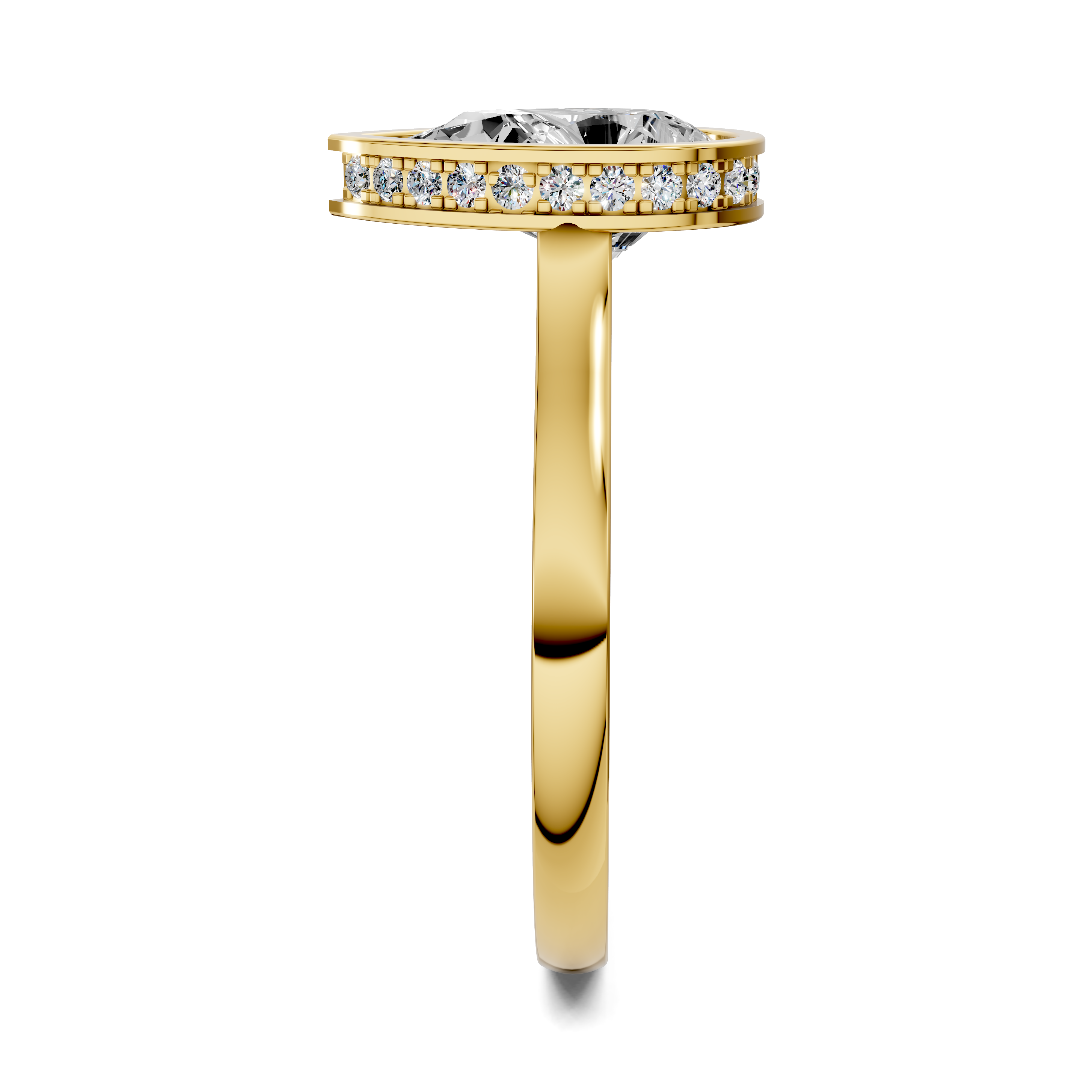 Artemis Bezel Hidden Halo Ring