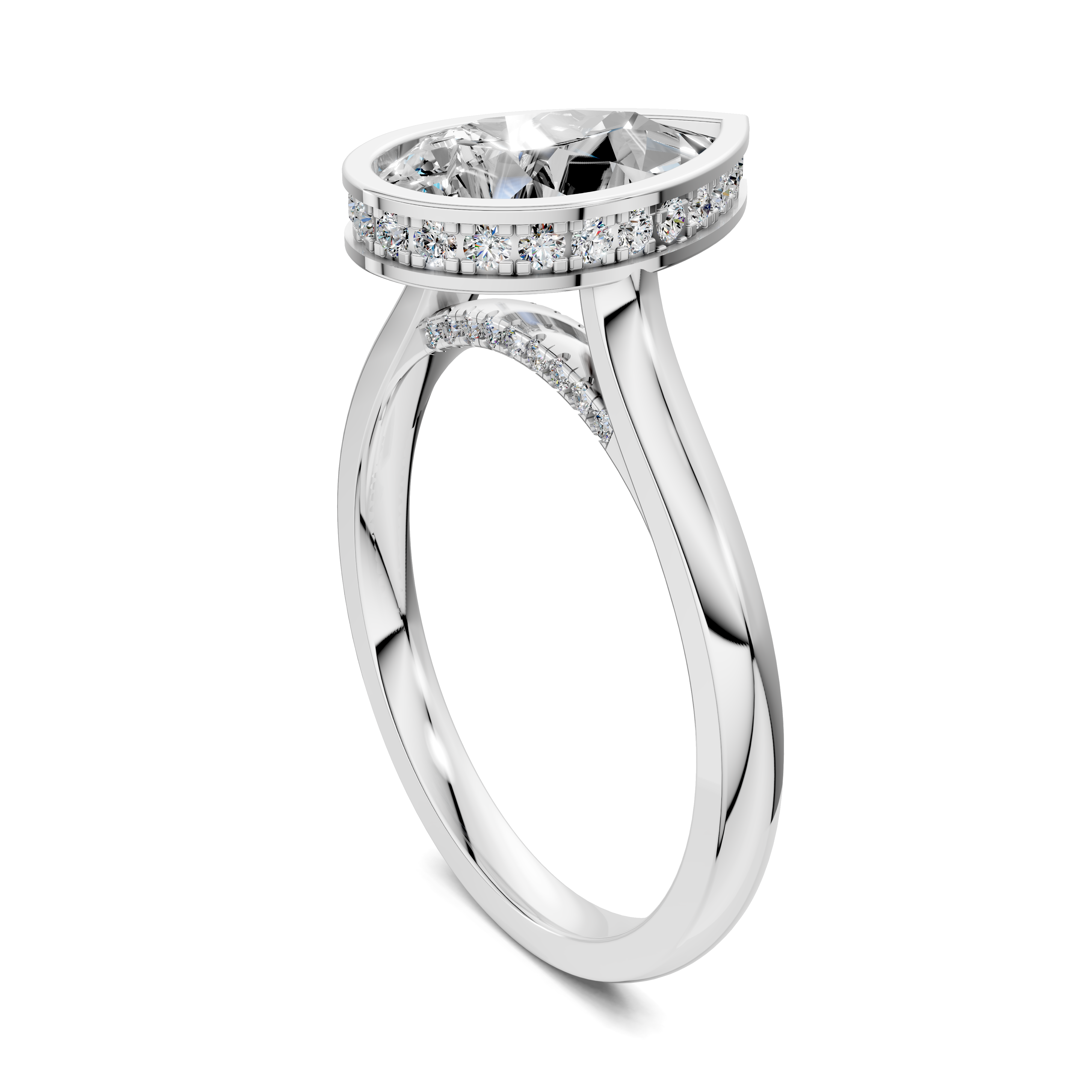 Artemis Bezel Hidden Halo Ring