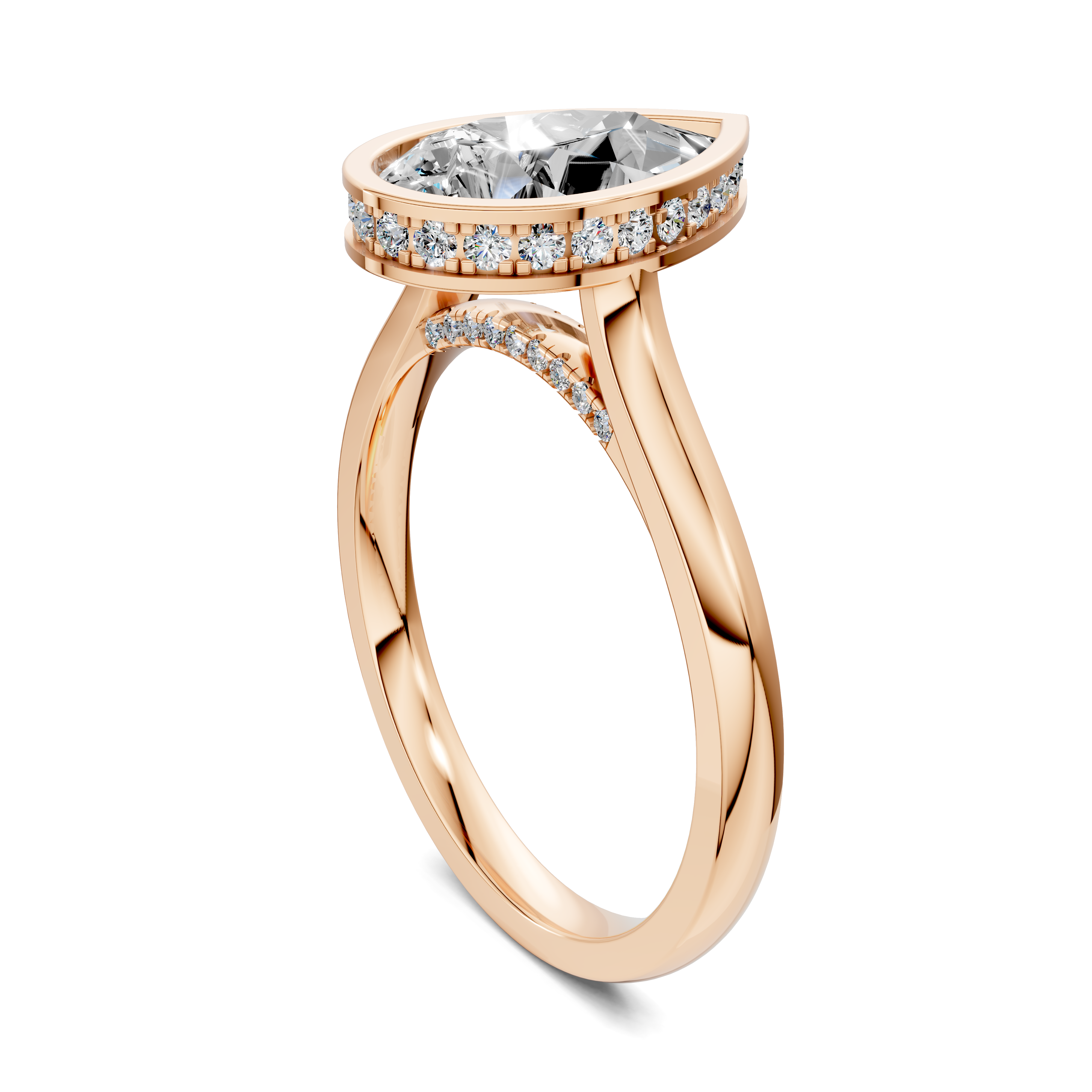 Artemis Bezel Hidden Halo Ring