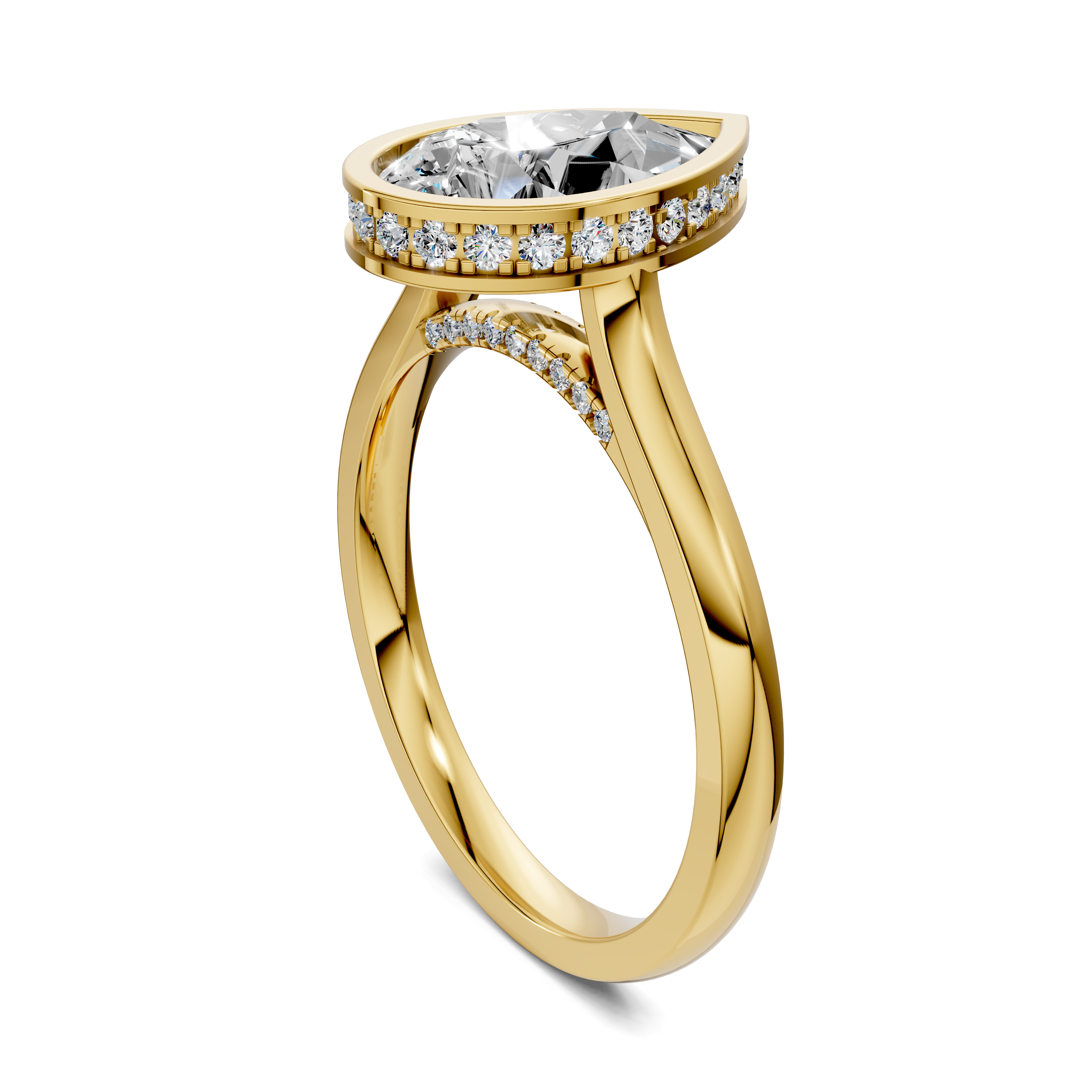 Artemis Bezel Hidden Halo Ring