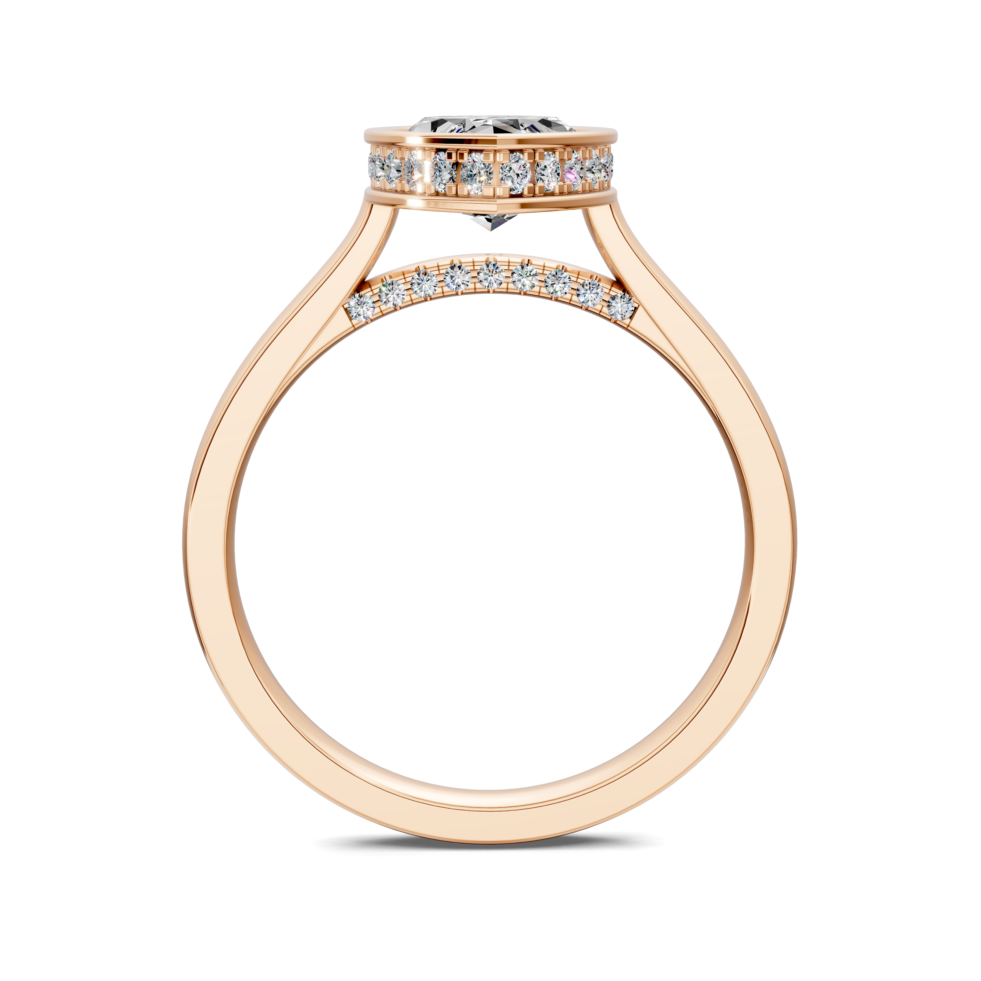 Artemis Bezel Hidden Halo Ring