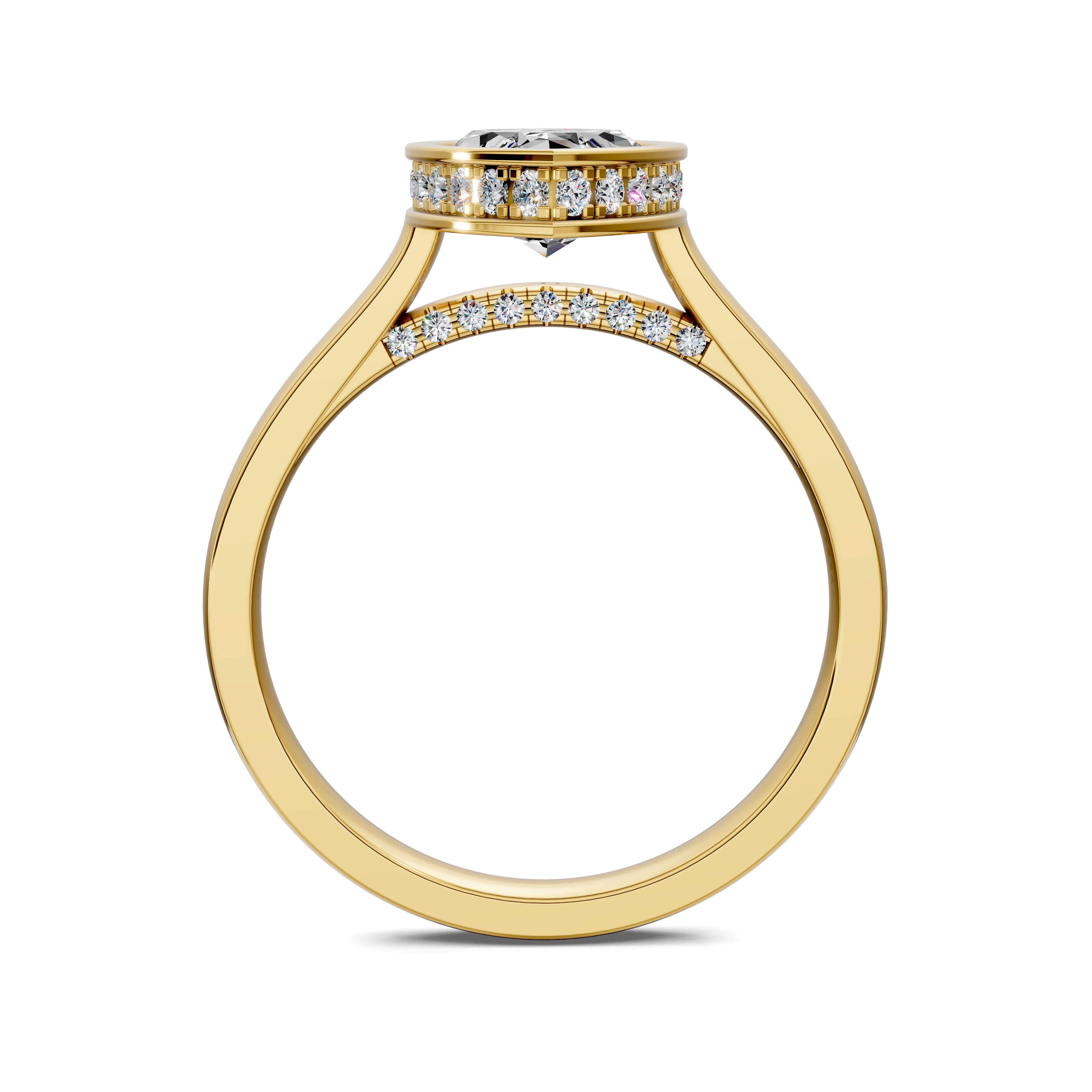 Artemis Bezel Hidden Halo Ring
