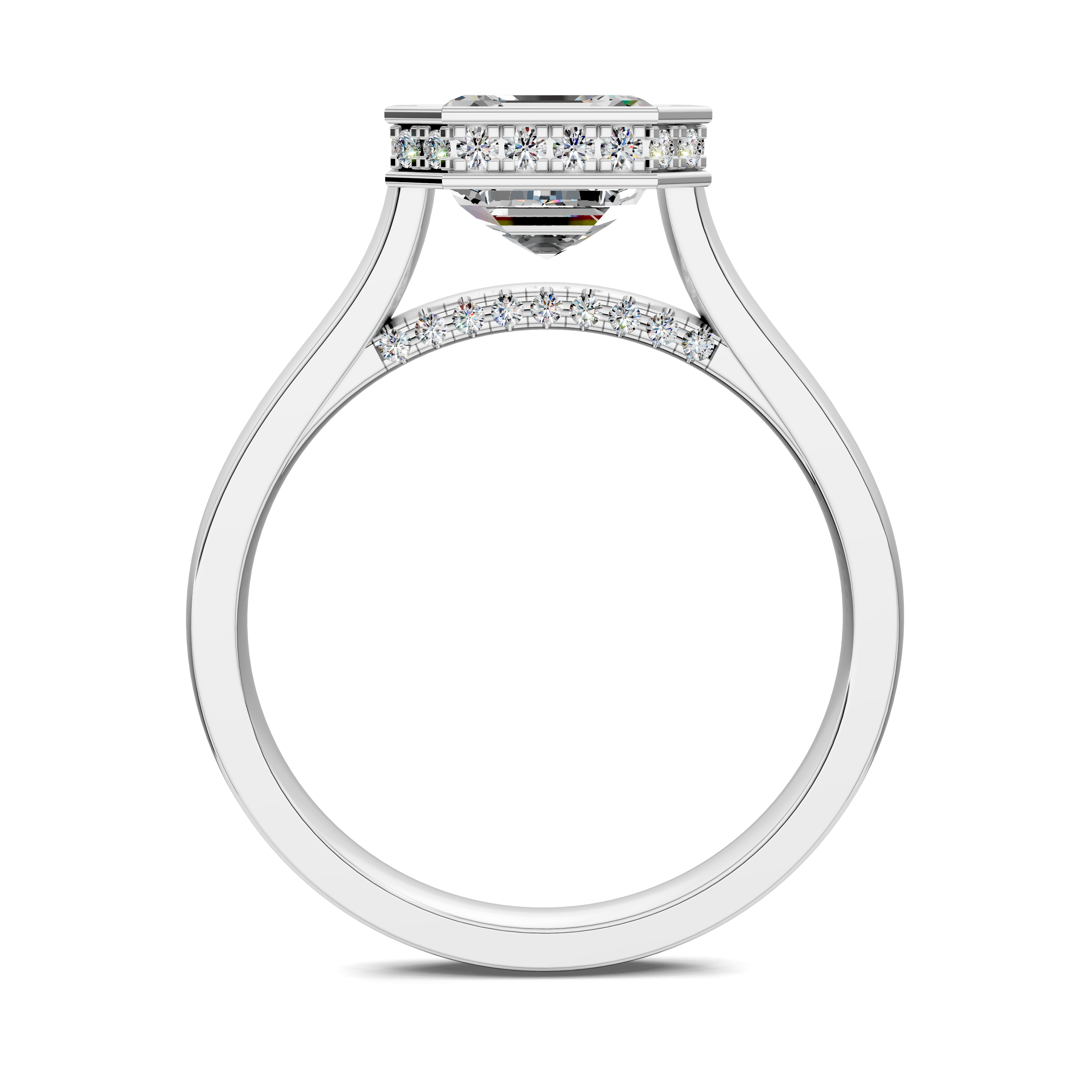 Artemis Bezel Hidden Halo Ring
