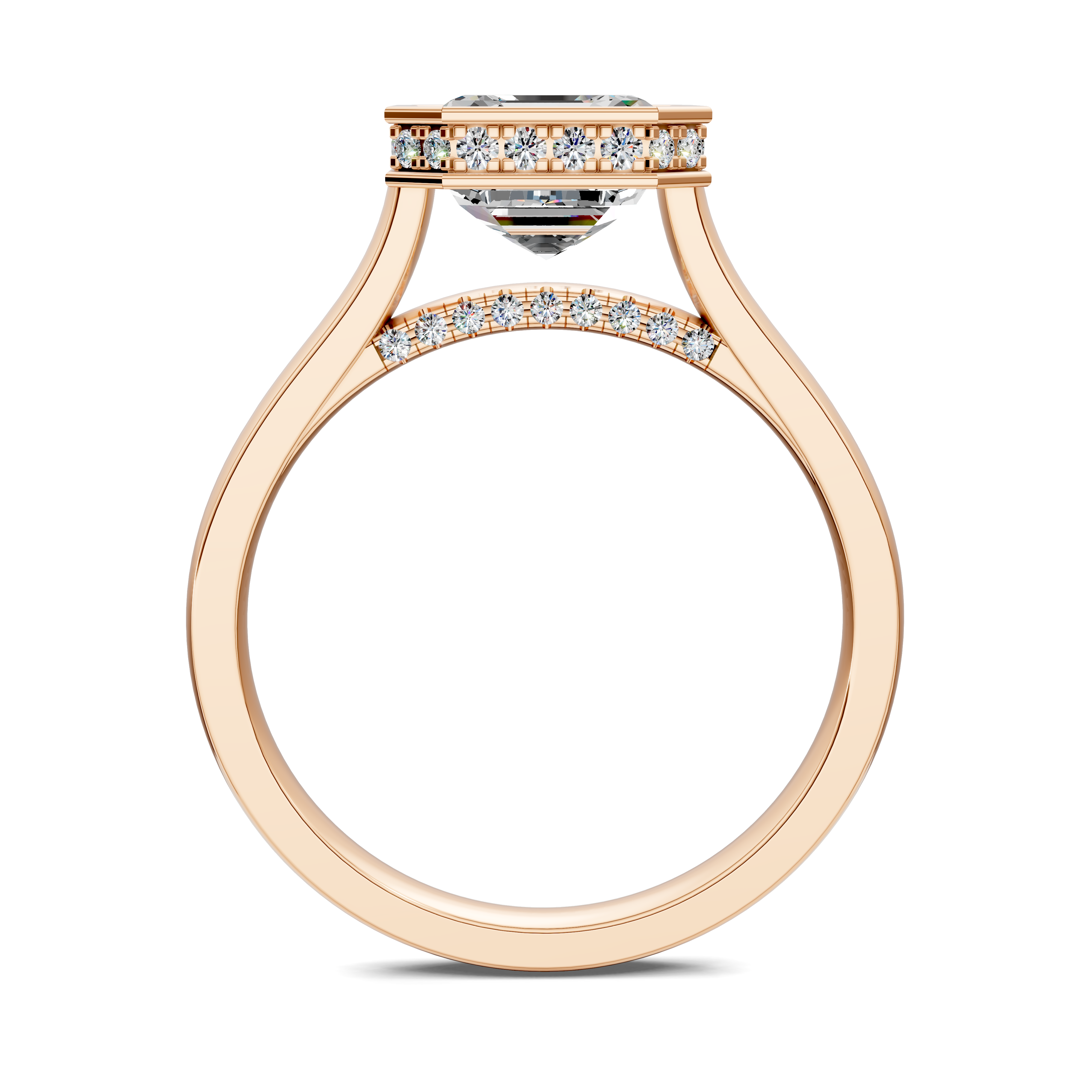 Artemis Bezel Hidden Halo Ring