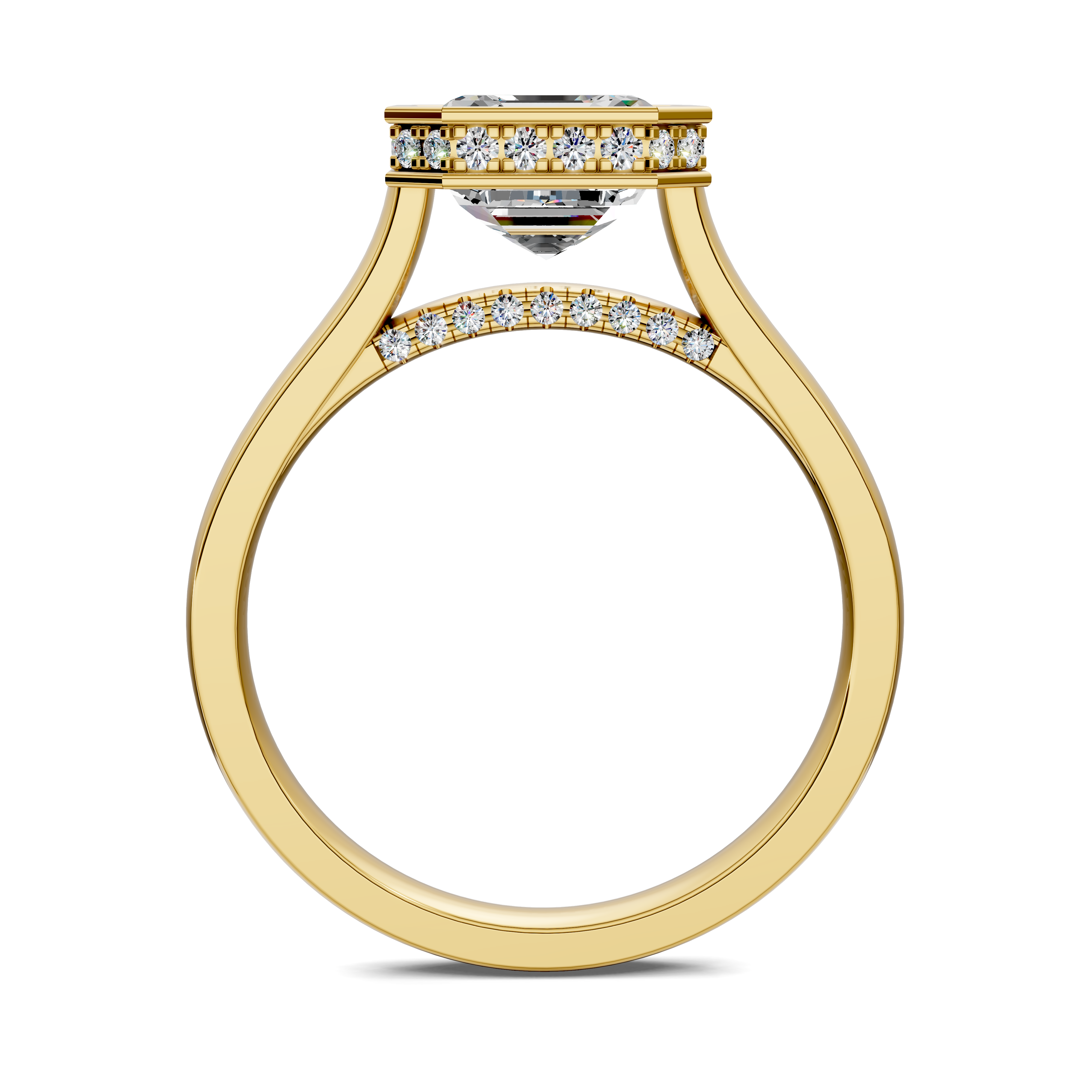Artemis Bezel Hidden Halo Ring