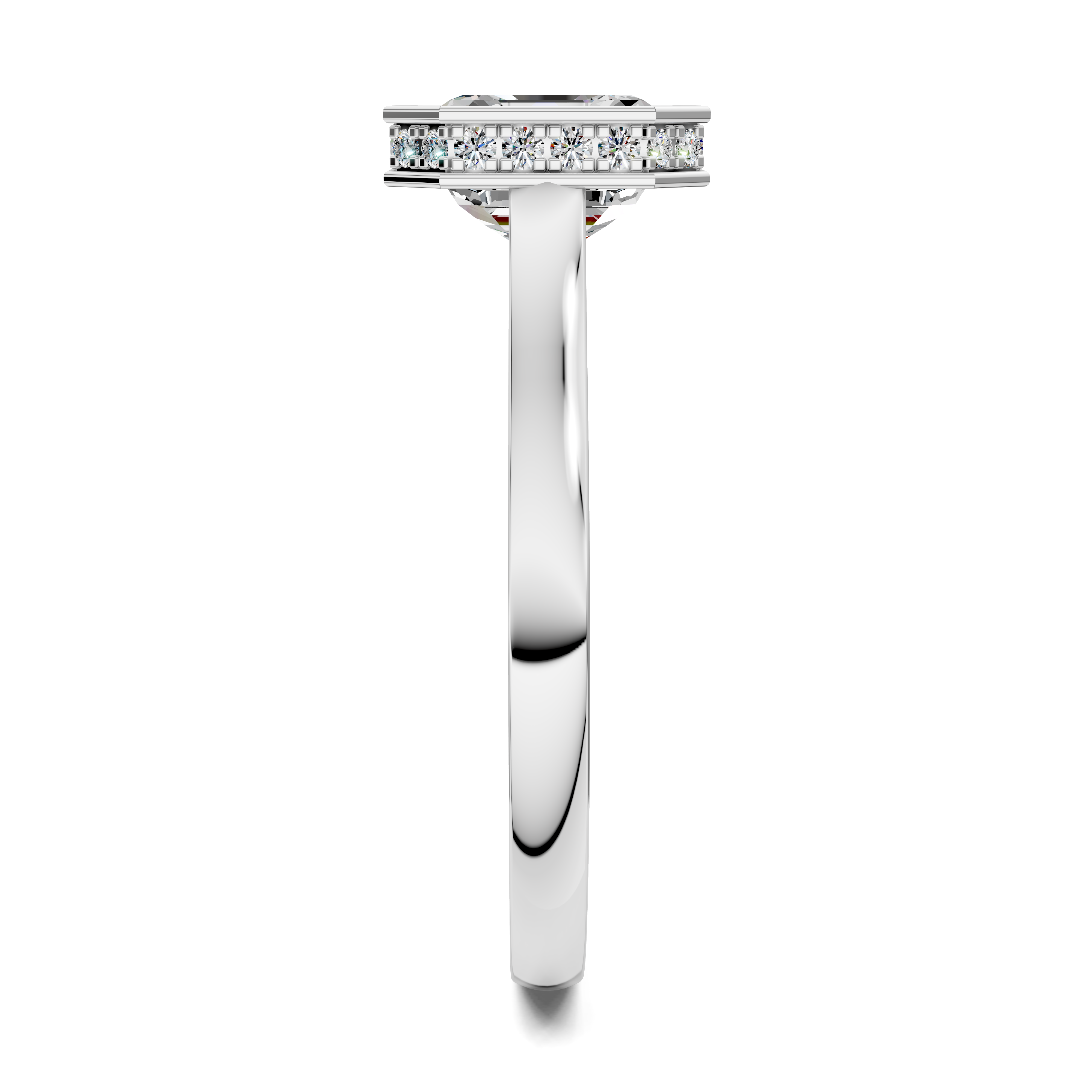 Artemis Bezel Hidden Halo Ring