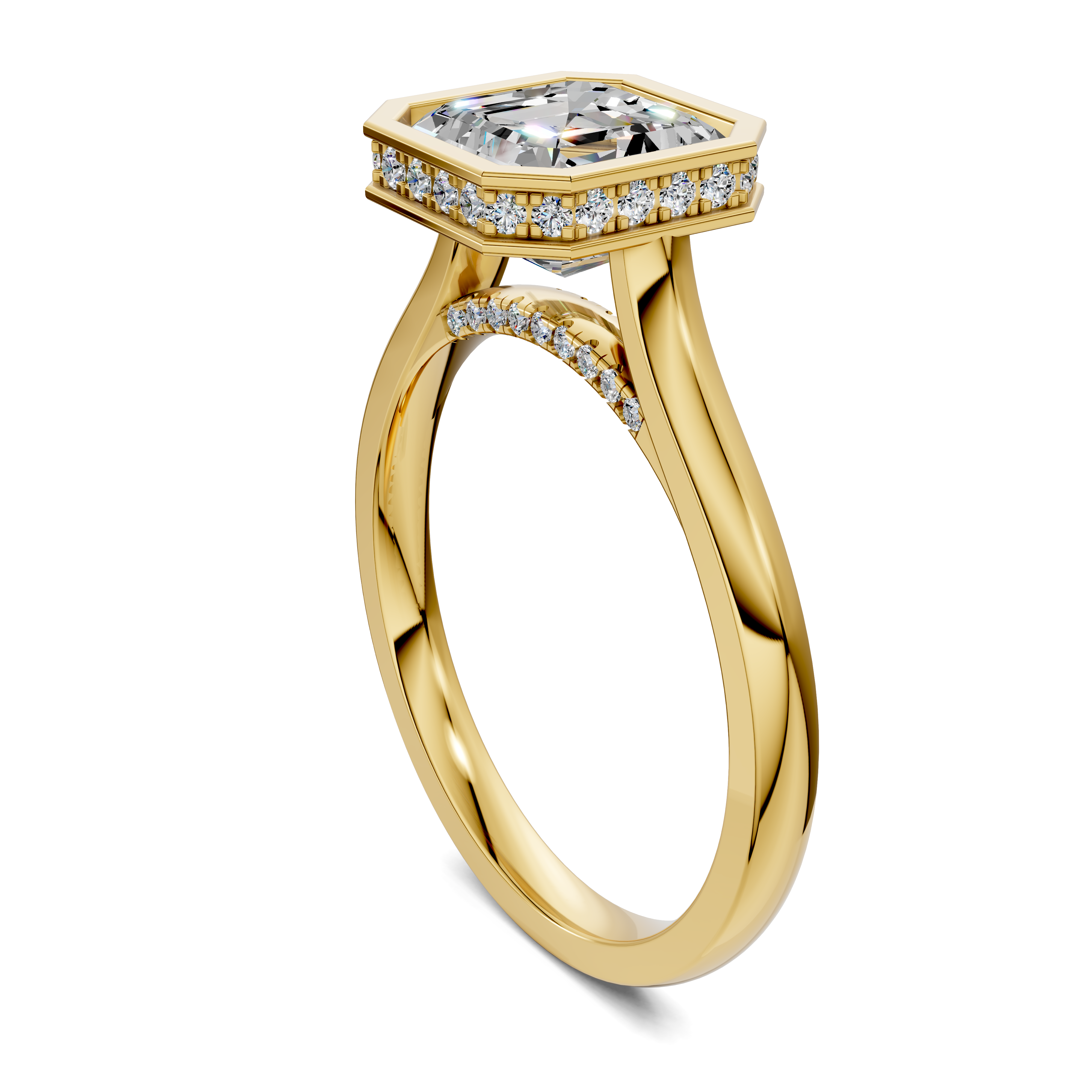 Artemis Bezel Hidden Halo Ring
