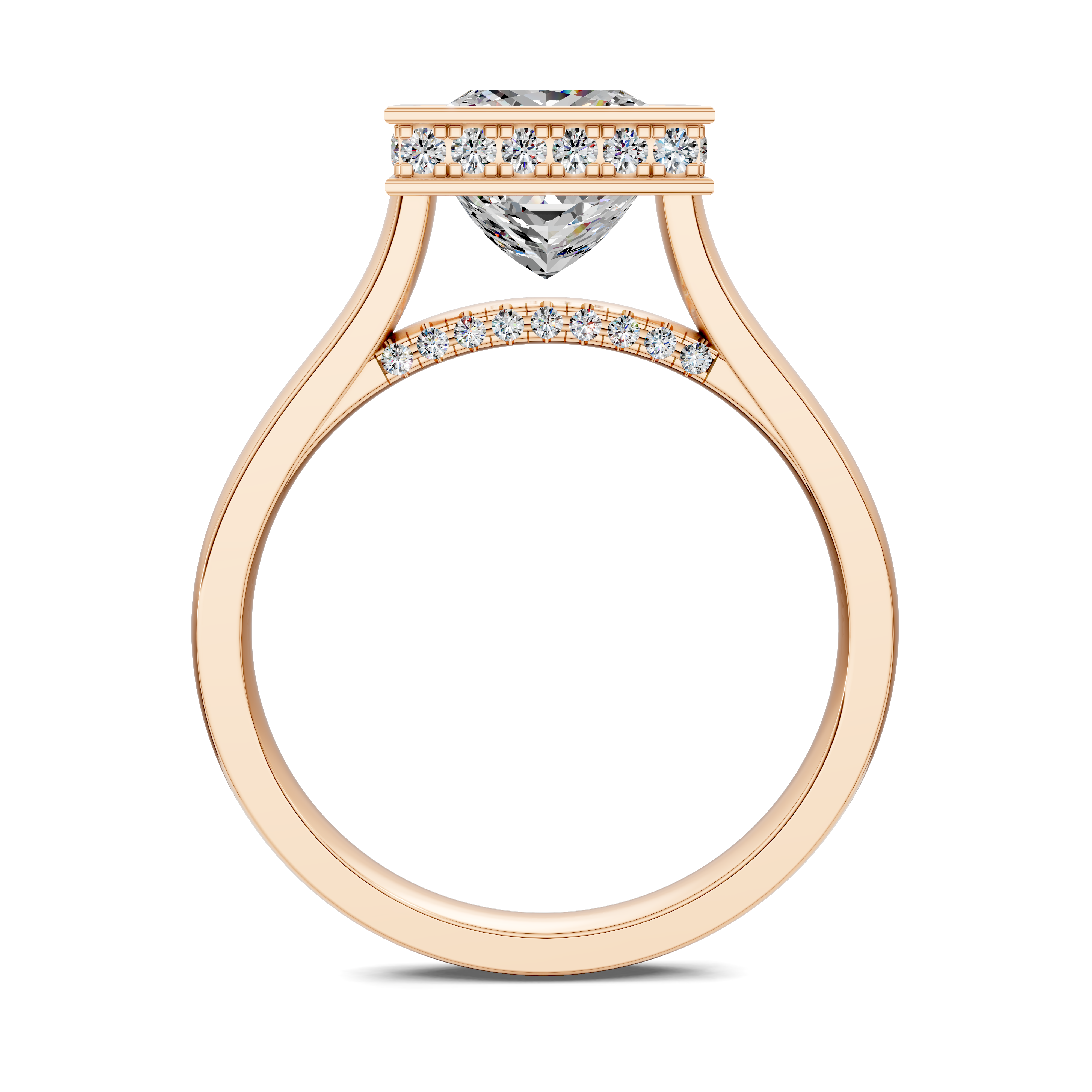 Artemis Bezel Hidden Halo Ring