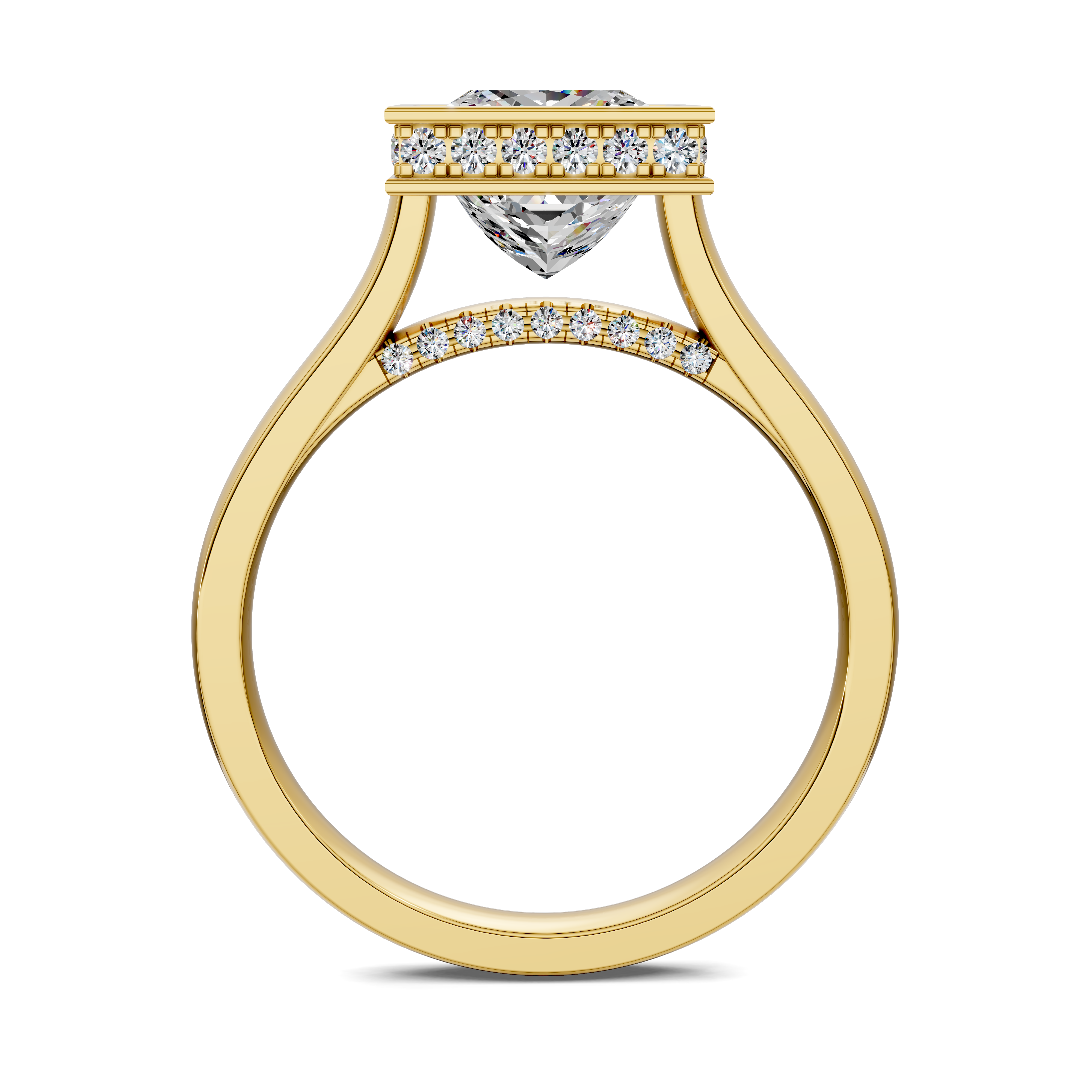 Artemis Bezel Hidden Halo Ring