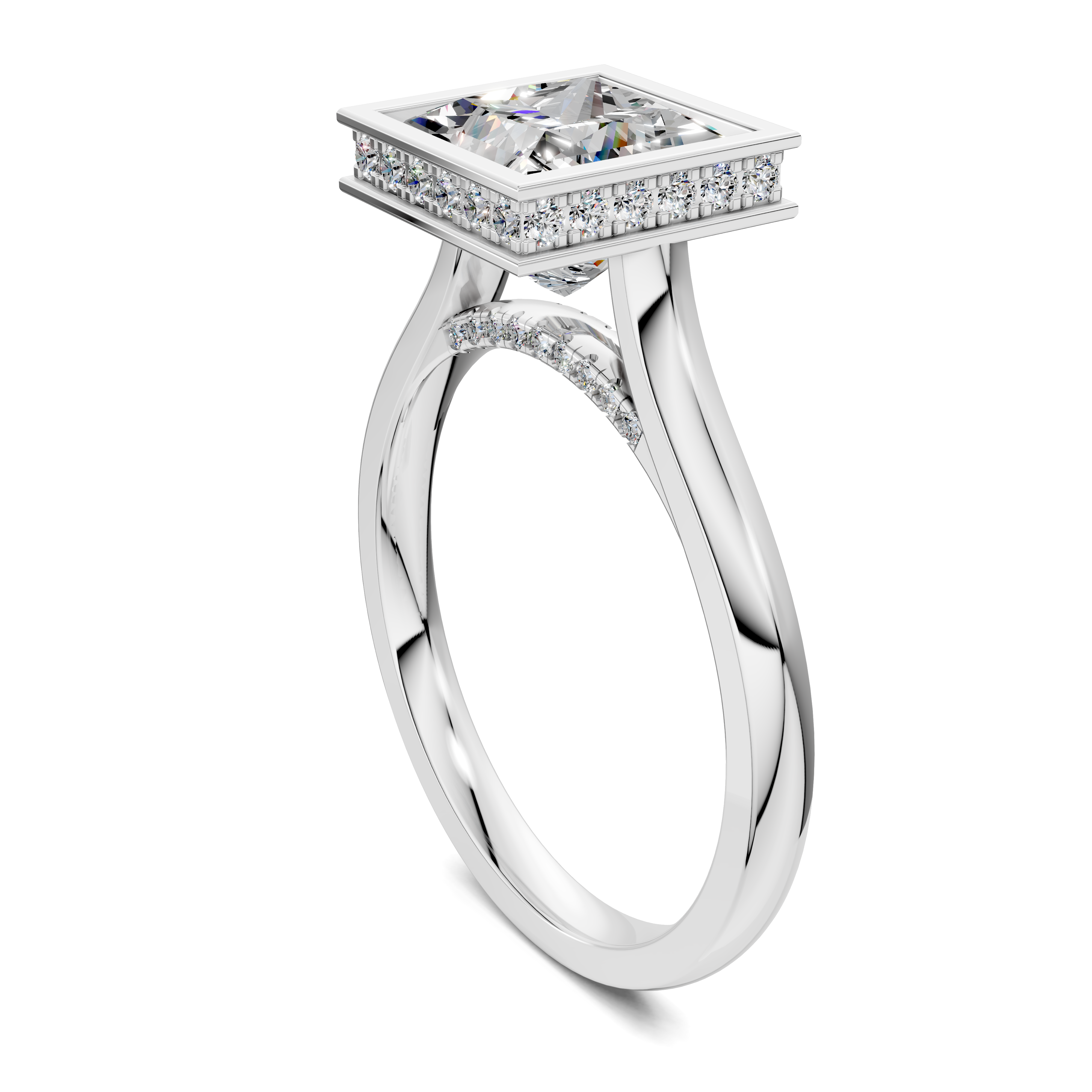 Artemis Bezel Hidden Halo Ring