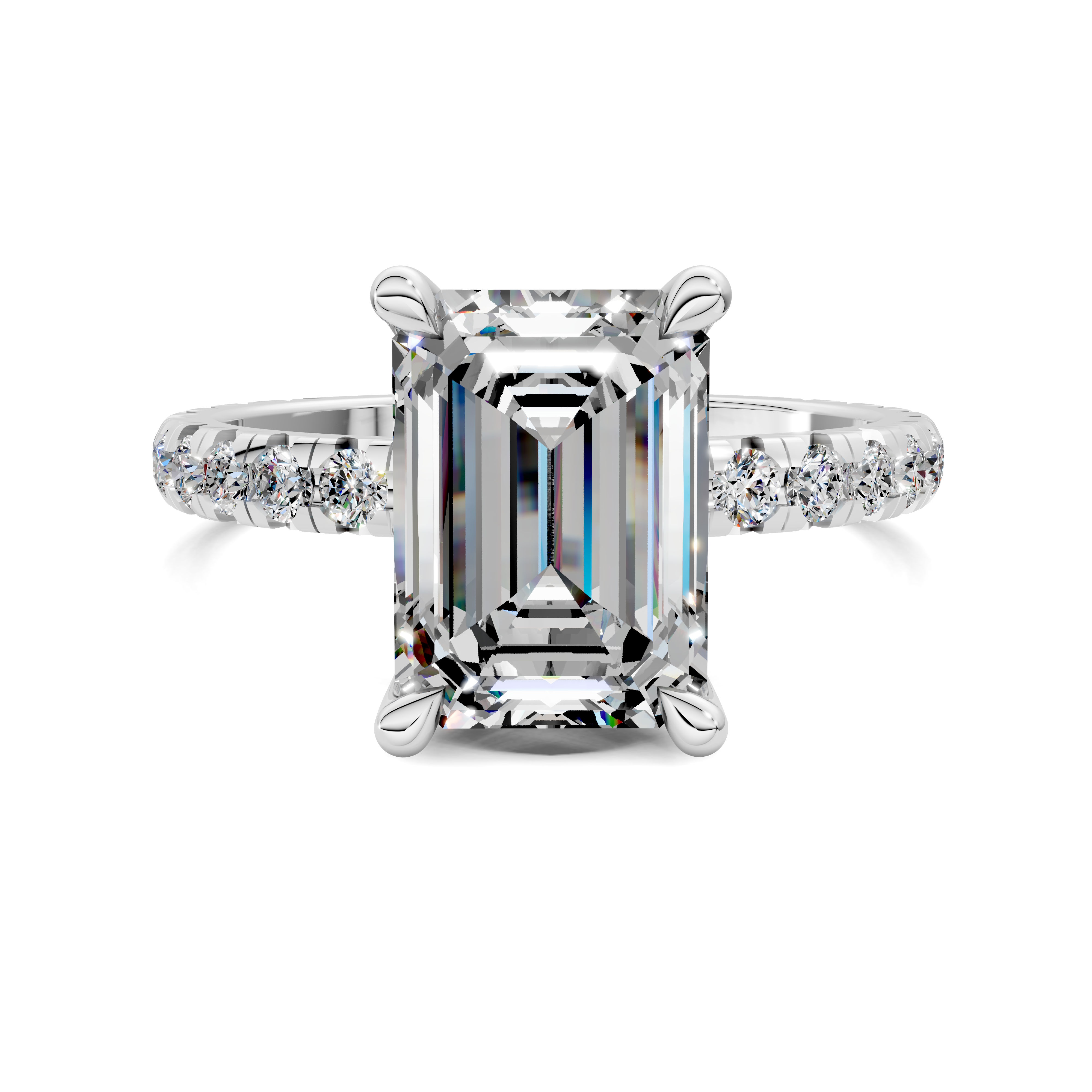 Callie Emerald Claw Accent Ring