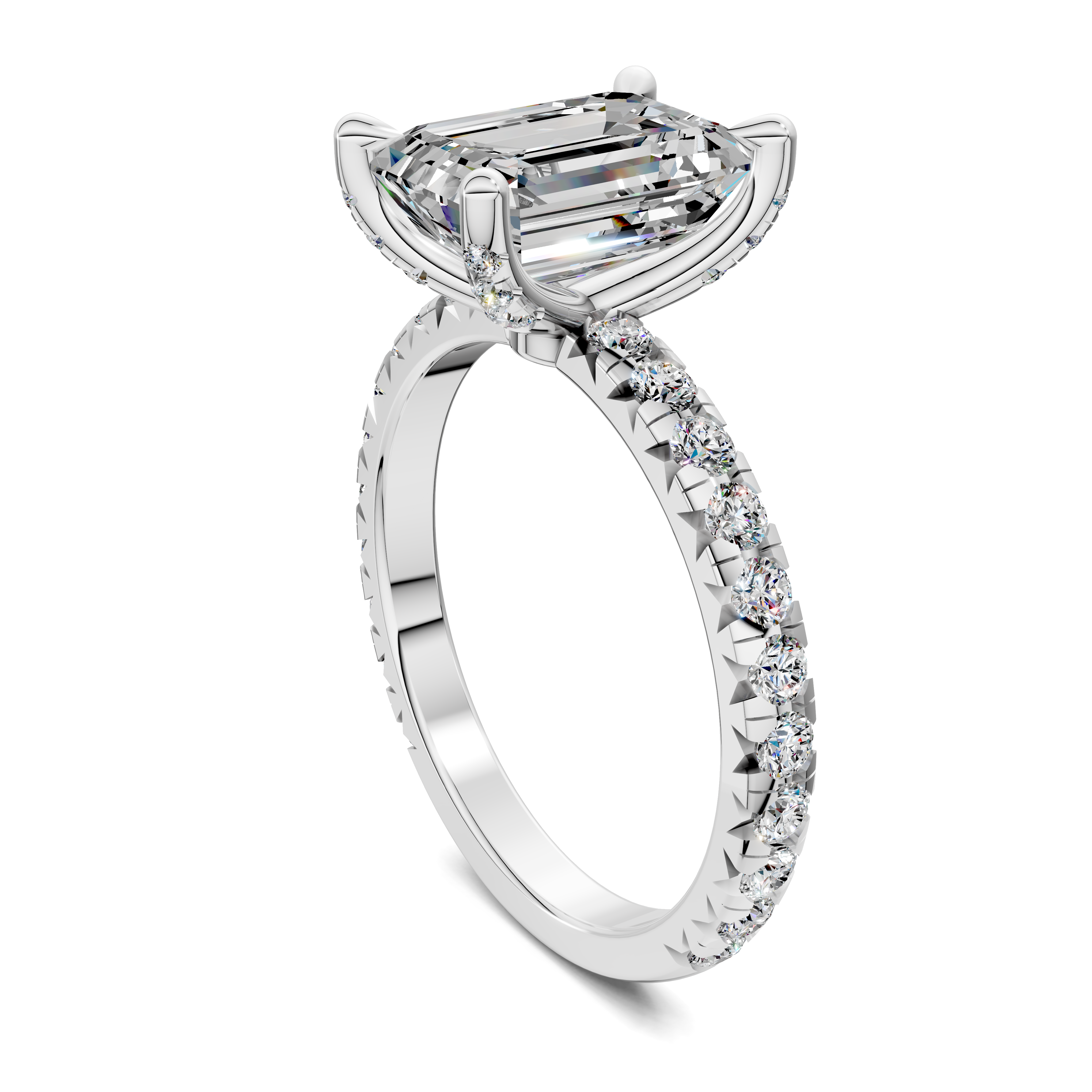 Callie Emerald Claw Accent Ring