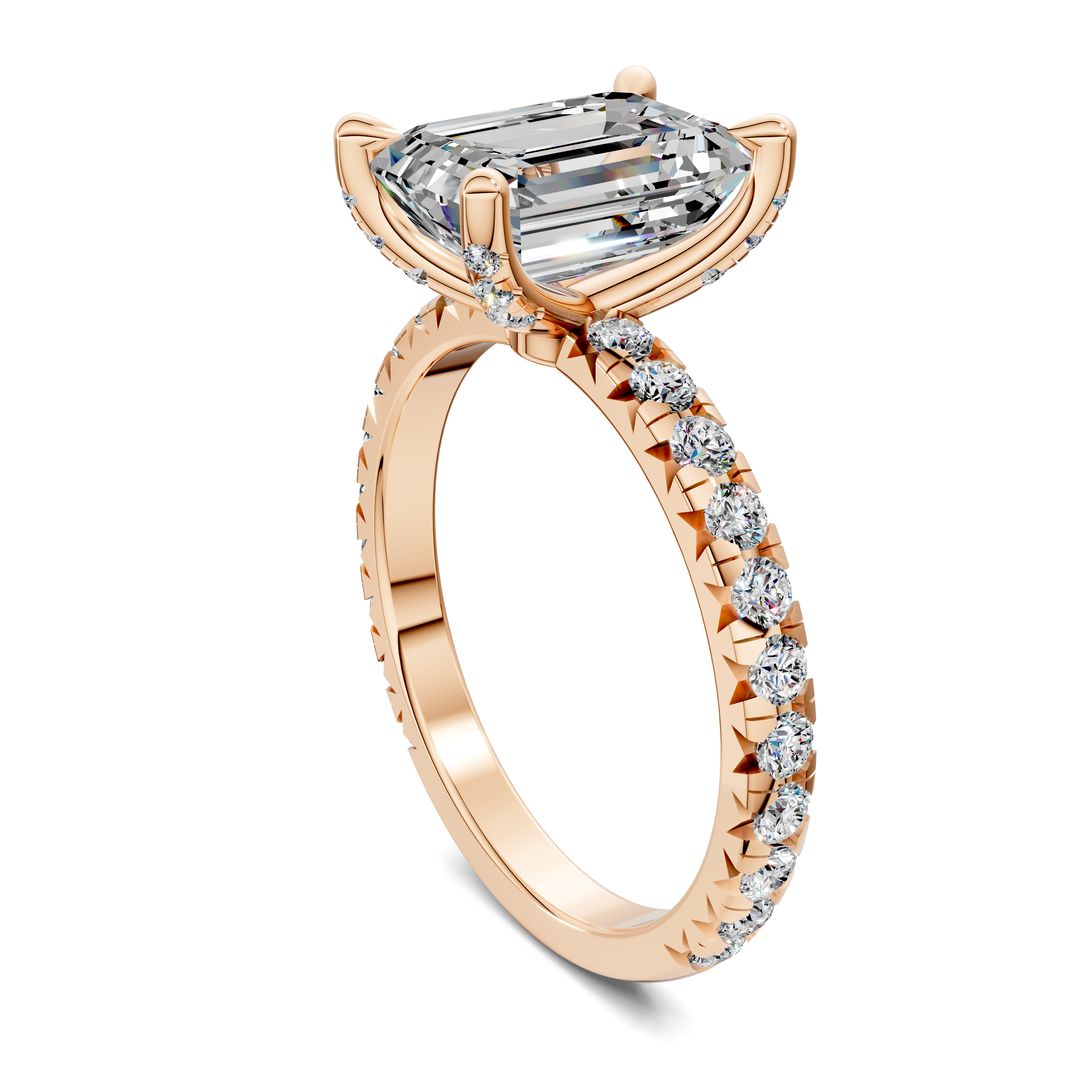Callie Emerald Claw Accent Ring