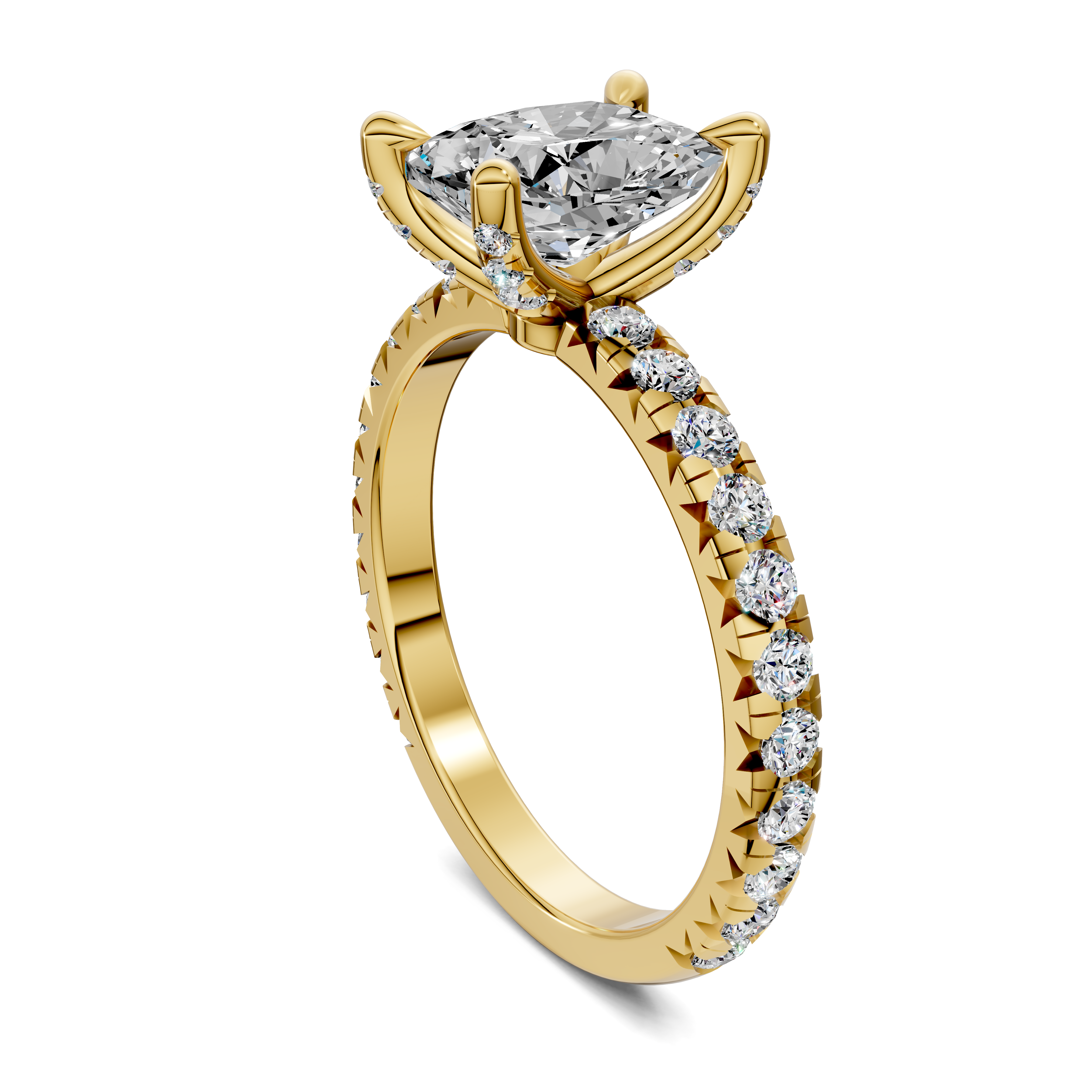 Edwina Cushion Claw Accent Ring
