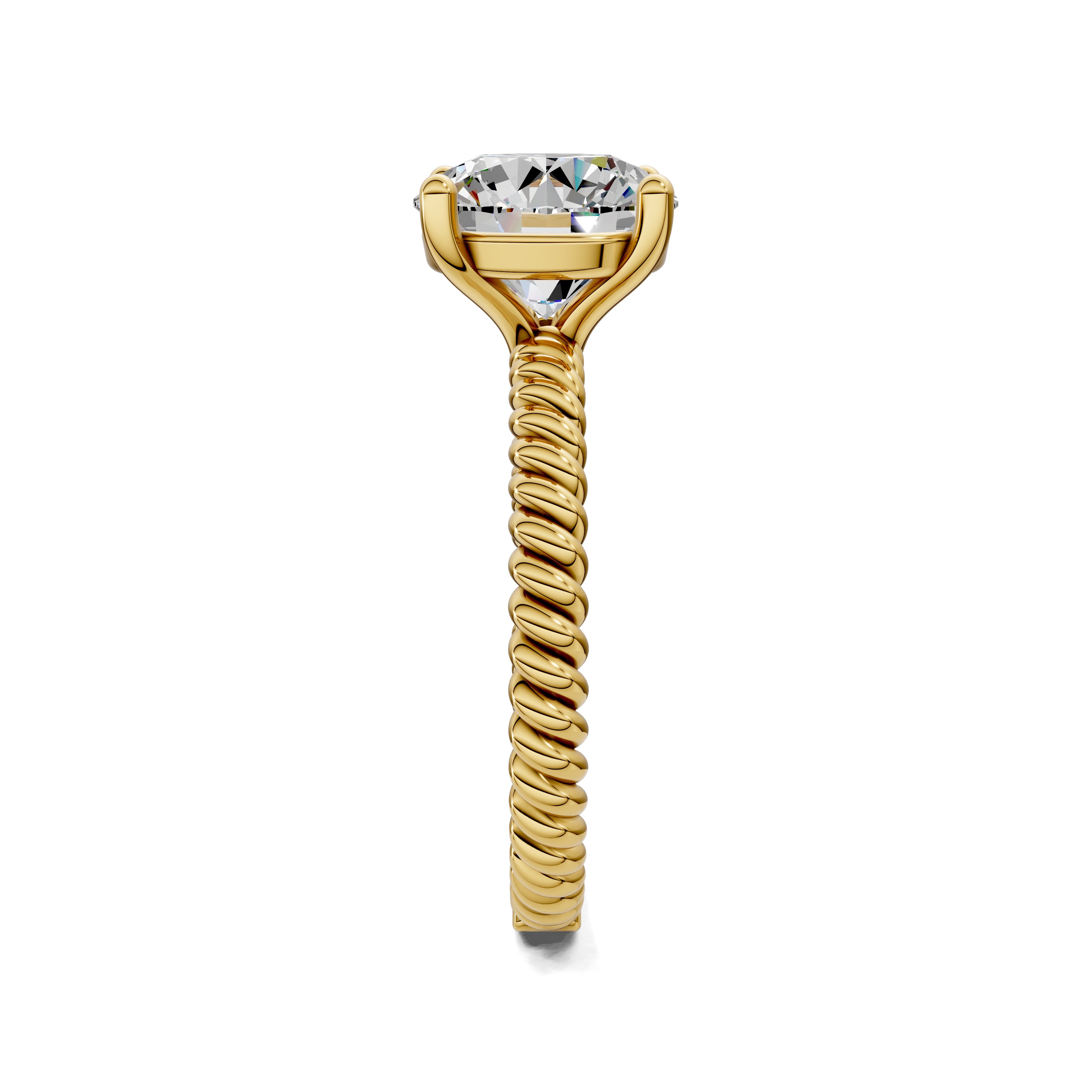 Vesper Cable-Band Round Diamond Solitaire