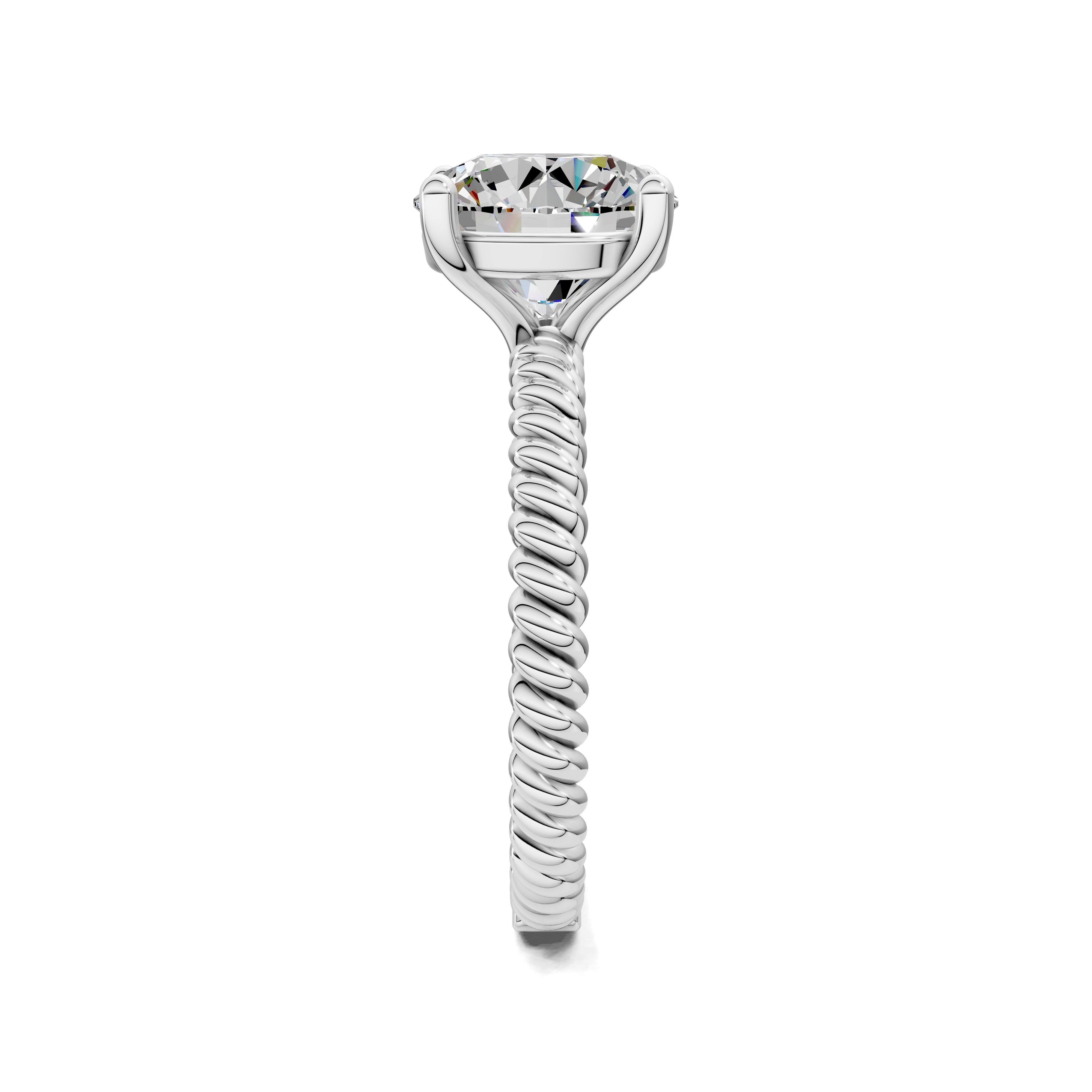 Vesper Cable-Band Round Diamond Solitaire