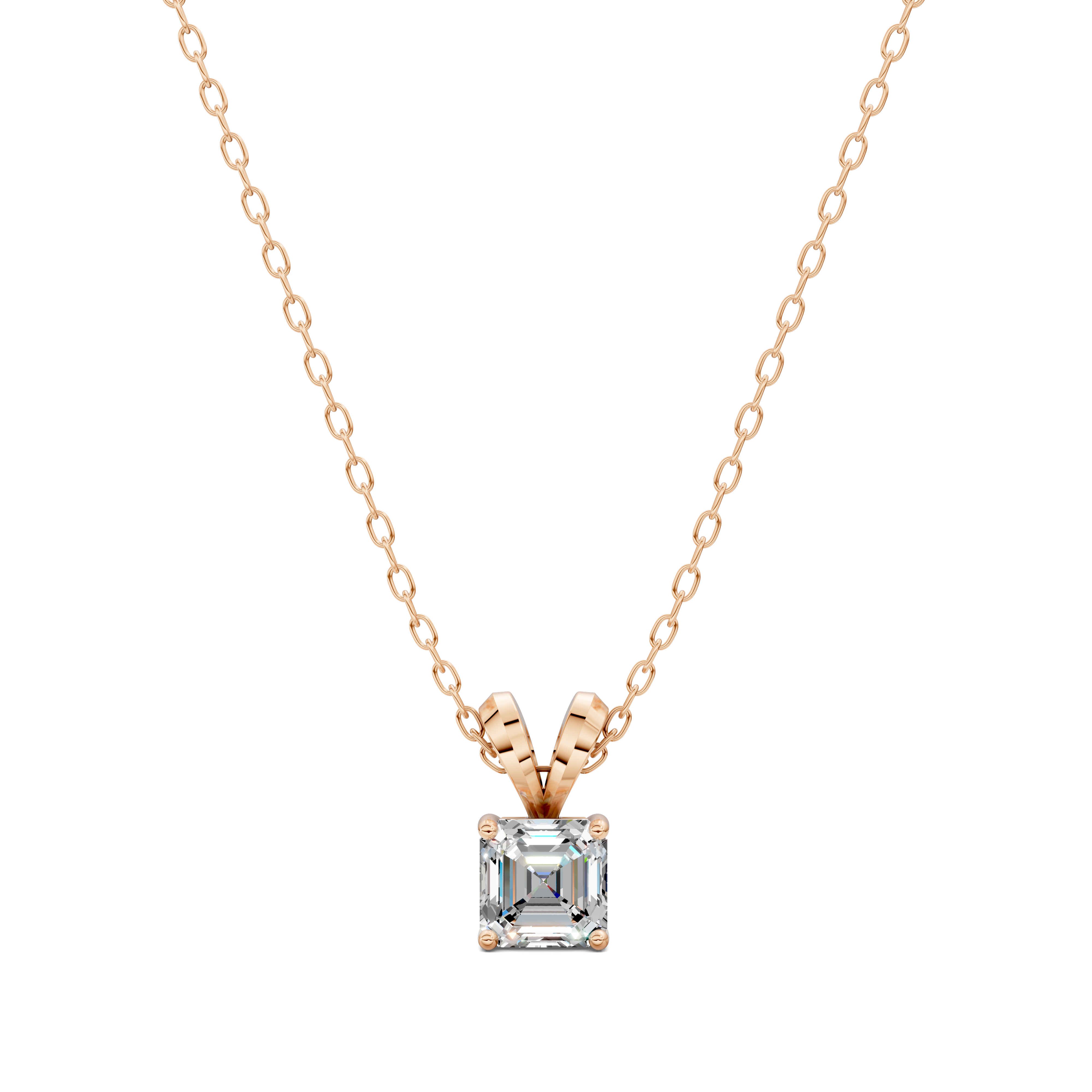 Asscher Split Bail Diamond Pendant (1.50 CTW)