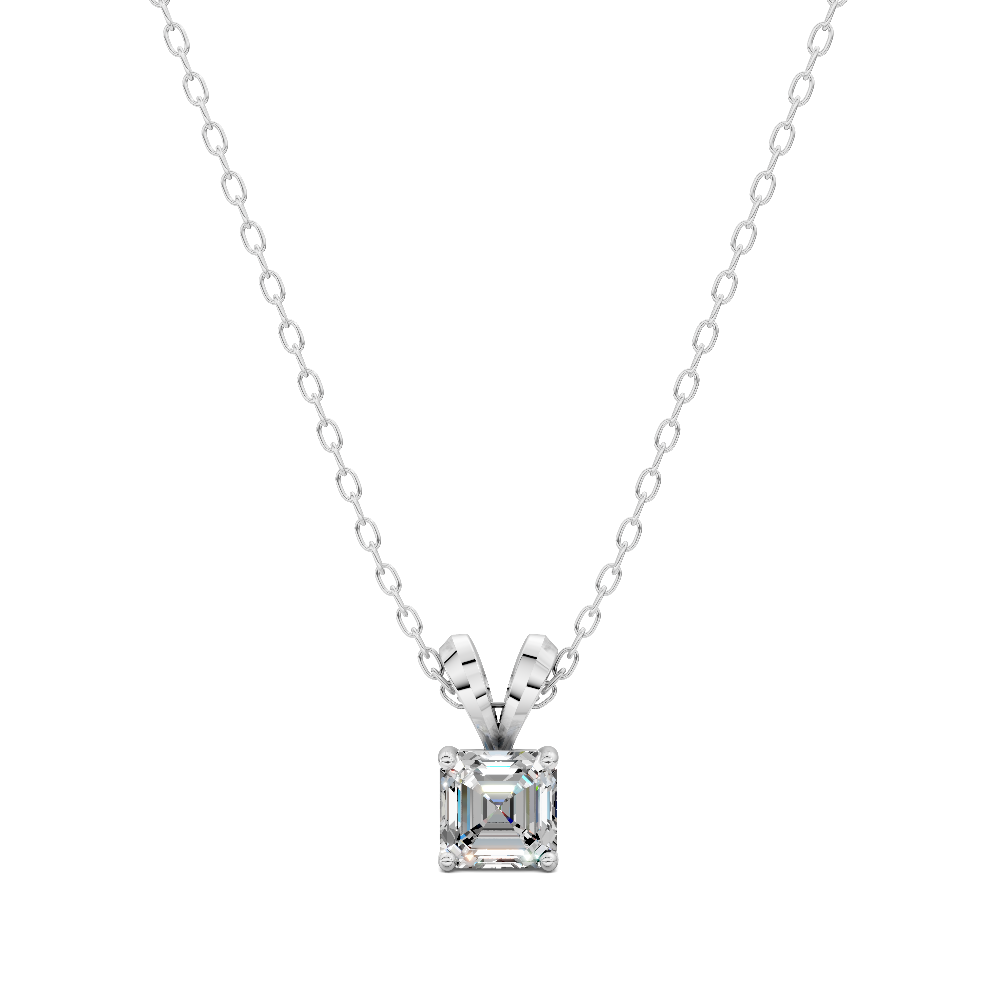 Asscher Split Bail Diamond Pendant (1.50 CTW)