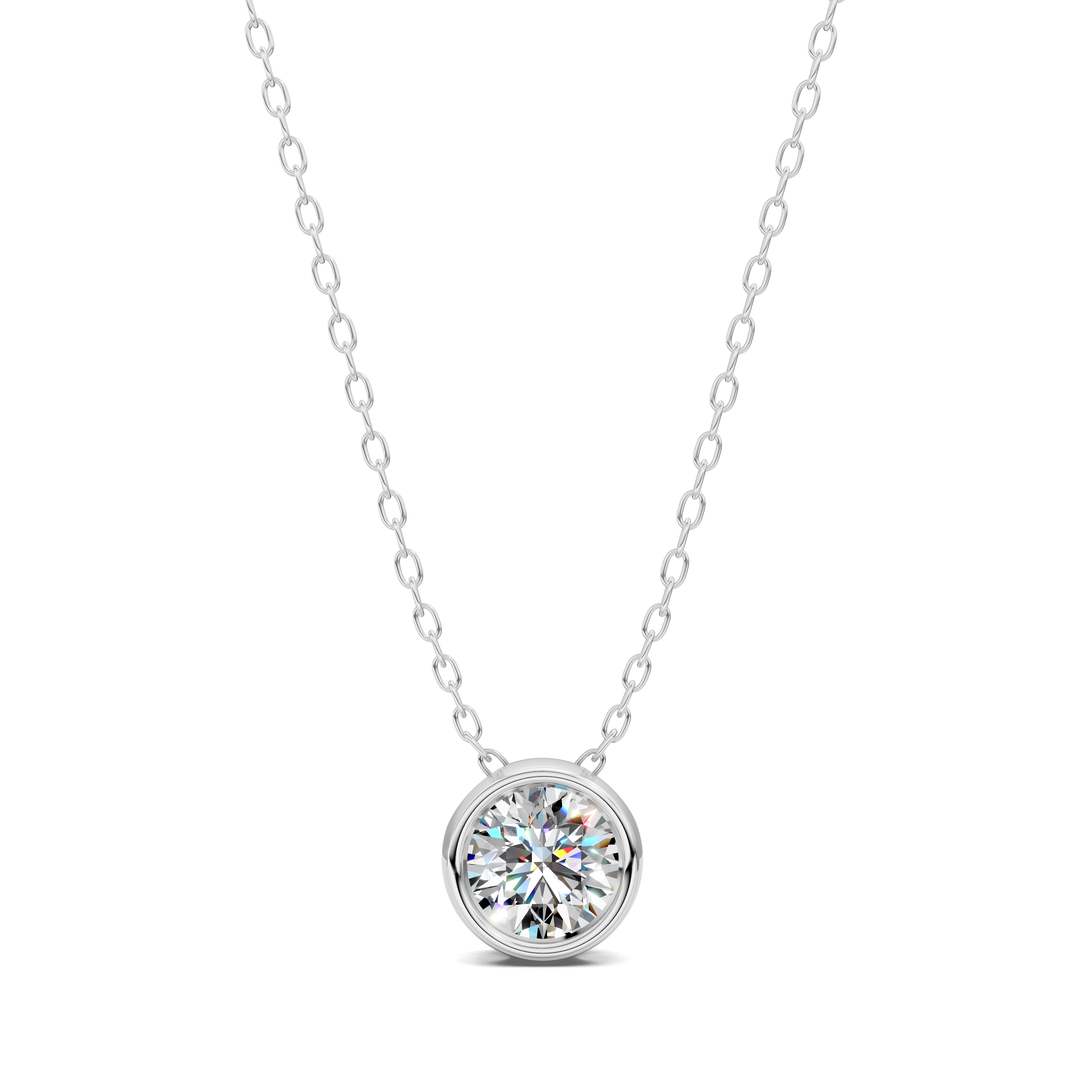 Round Bezel Diamond Pendant (1.50 CTW)