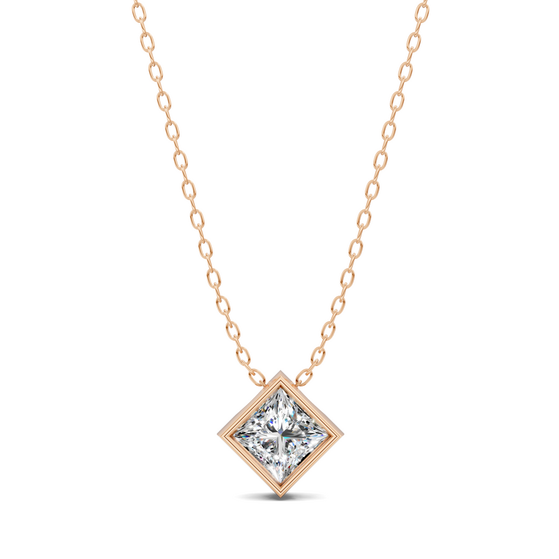 Princess Bezel Diamond Pendant (1.50 CTW)