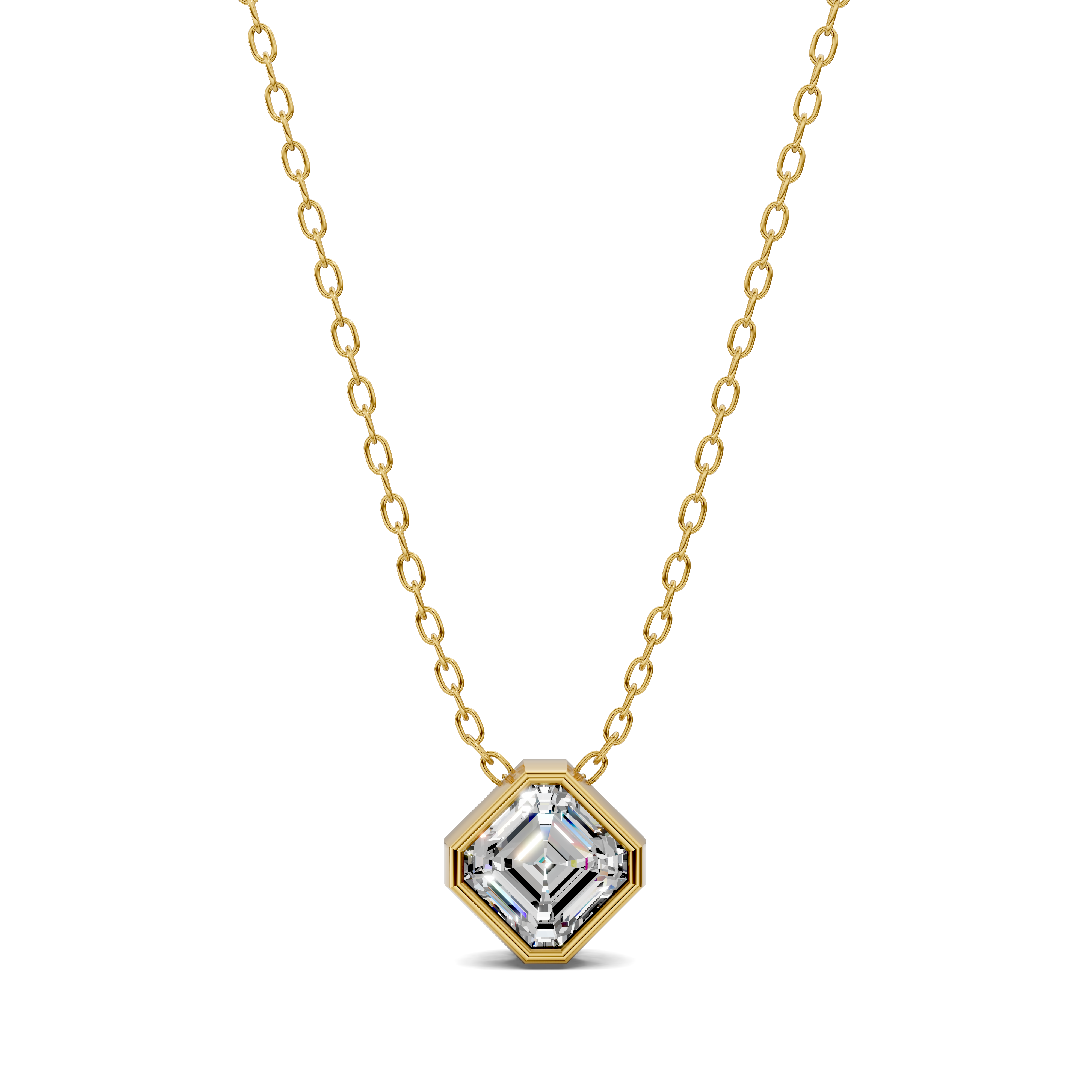 Asscher Bezel Diamond Pendant (1.50 CTW)