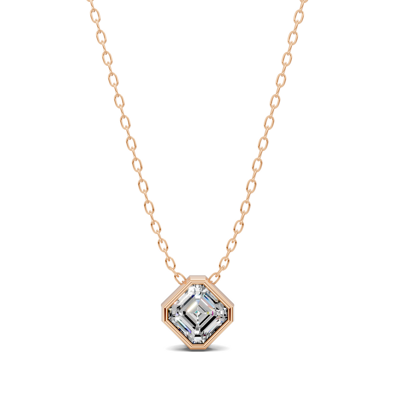 Asscher Bezel Diamond Pendant (1.50 CTW)