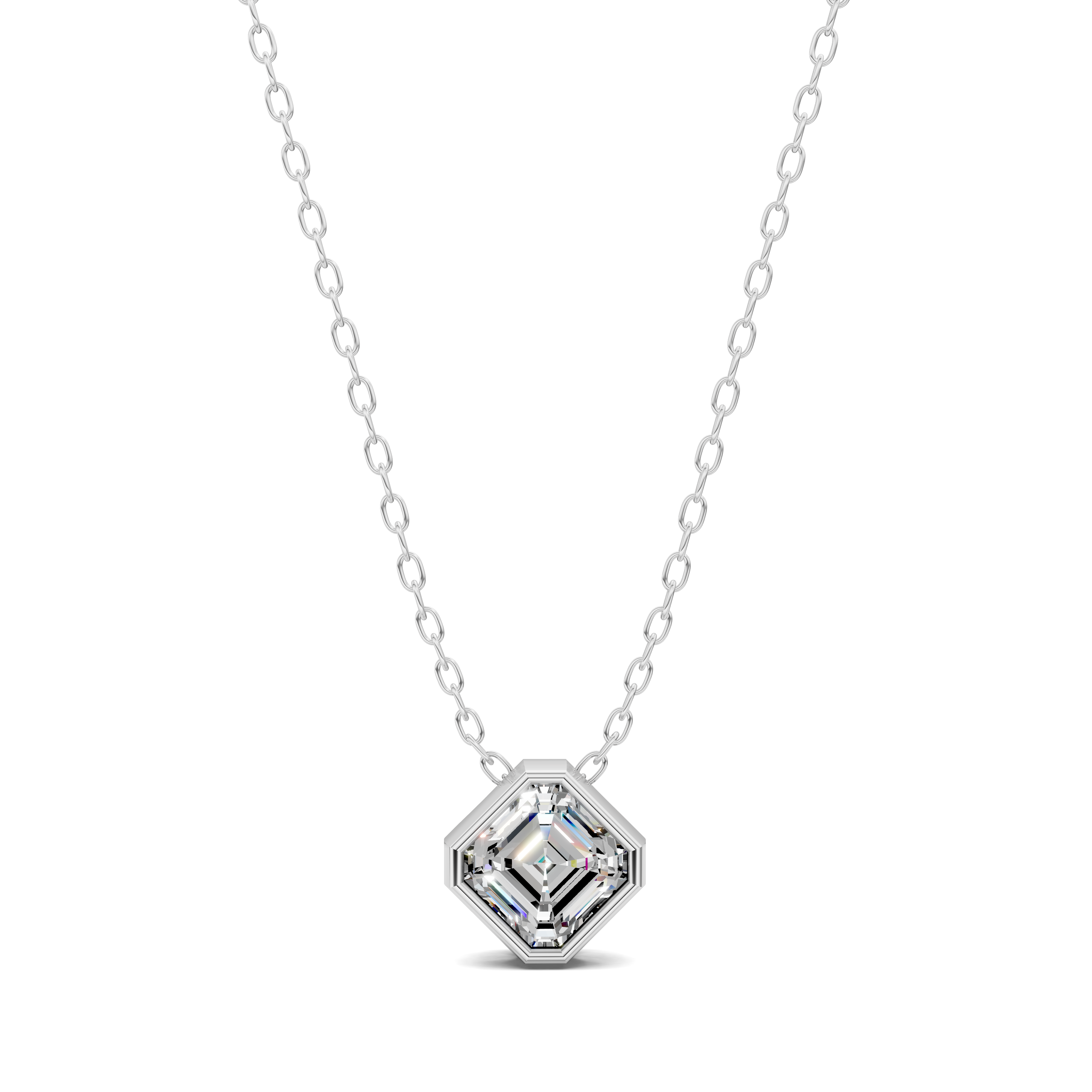 Asscher Bezel Diamond Pendant (1.50 CTW)