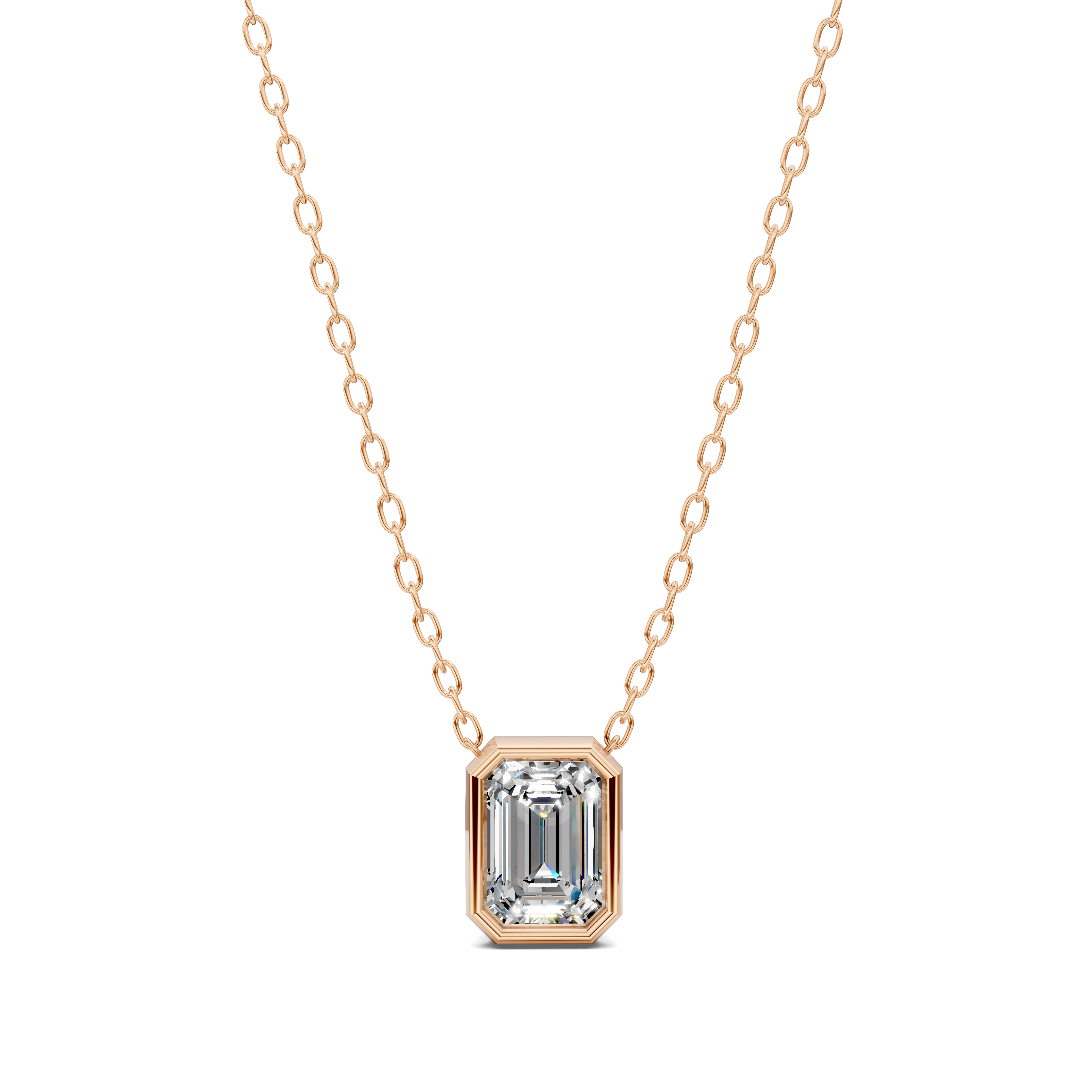 Emerald Bezel Diamond Pendant (1.50 CTW)