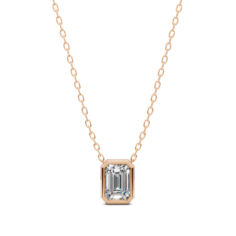 Emerald Bezel Diamond Pendant (1.50 CTW)