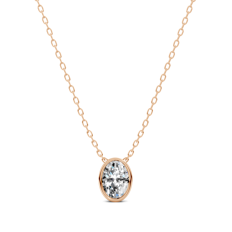 Oval Bezel Diamond Pendant (1.50 CTW)