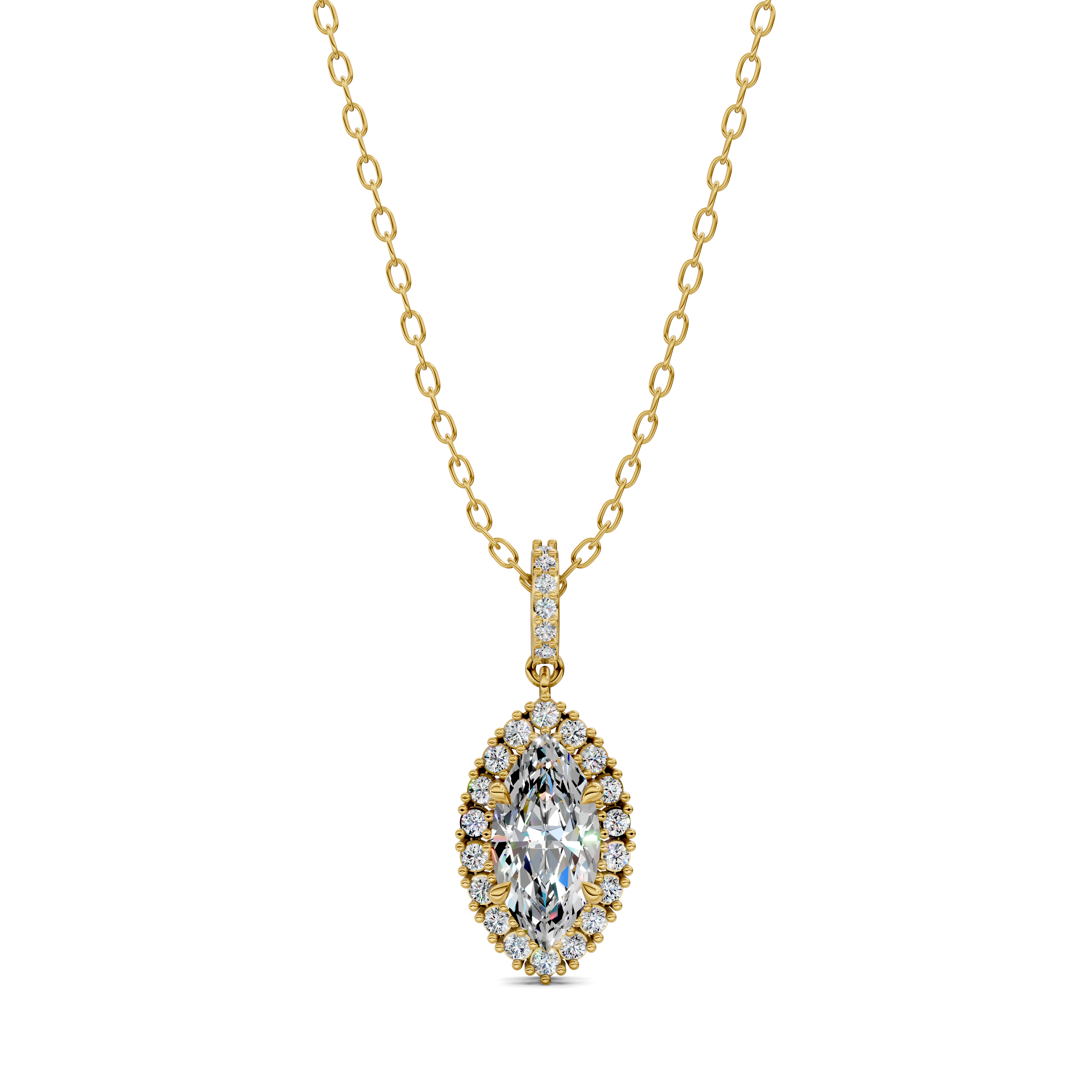 Marquise Halo Pendant (1.50 CTW)