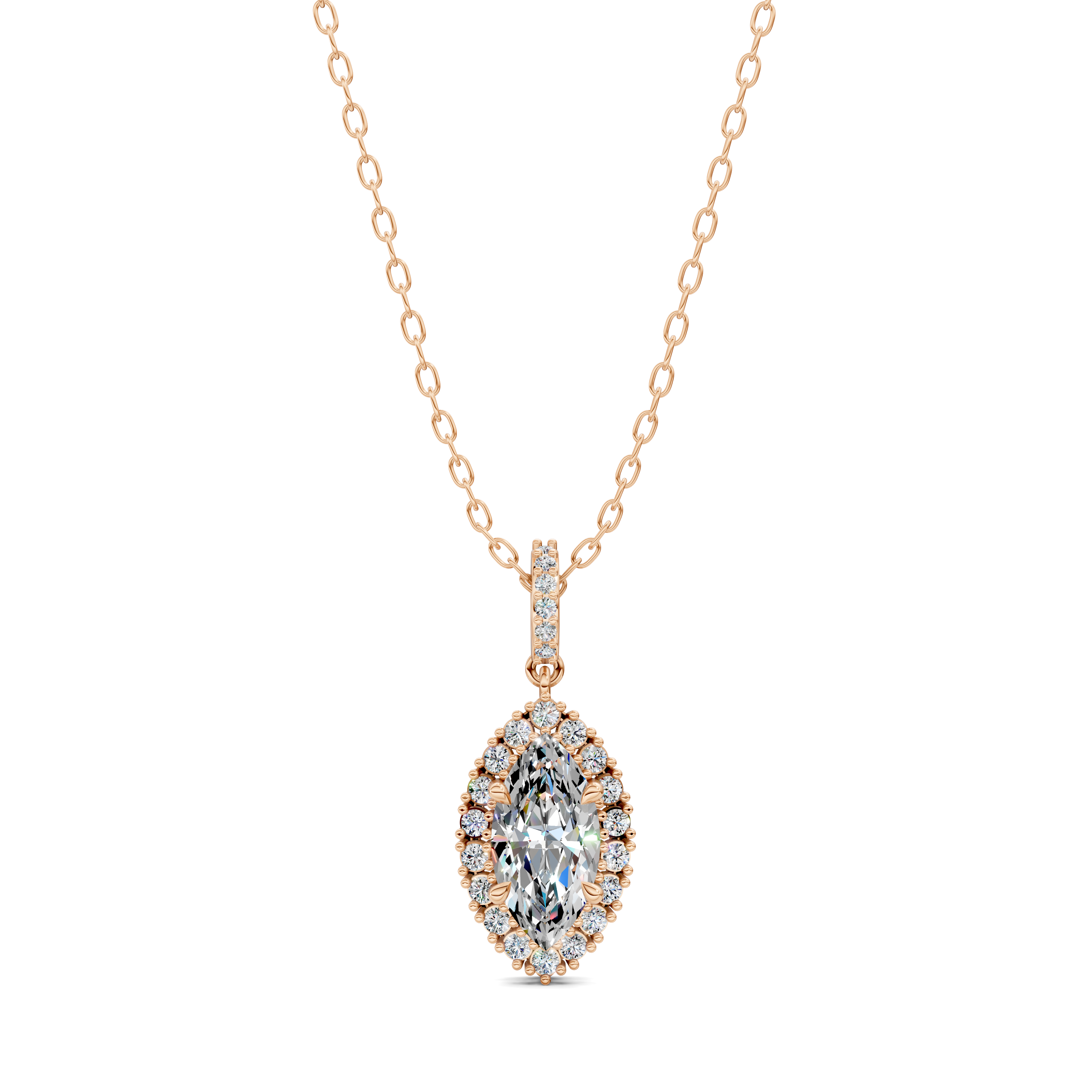 Marquise Halo Pendant (1.50 CTW)