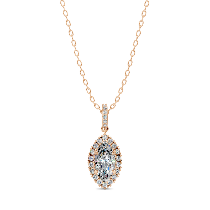 Marquise Halo Pendant (1.50 CTW)