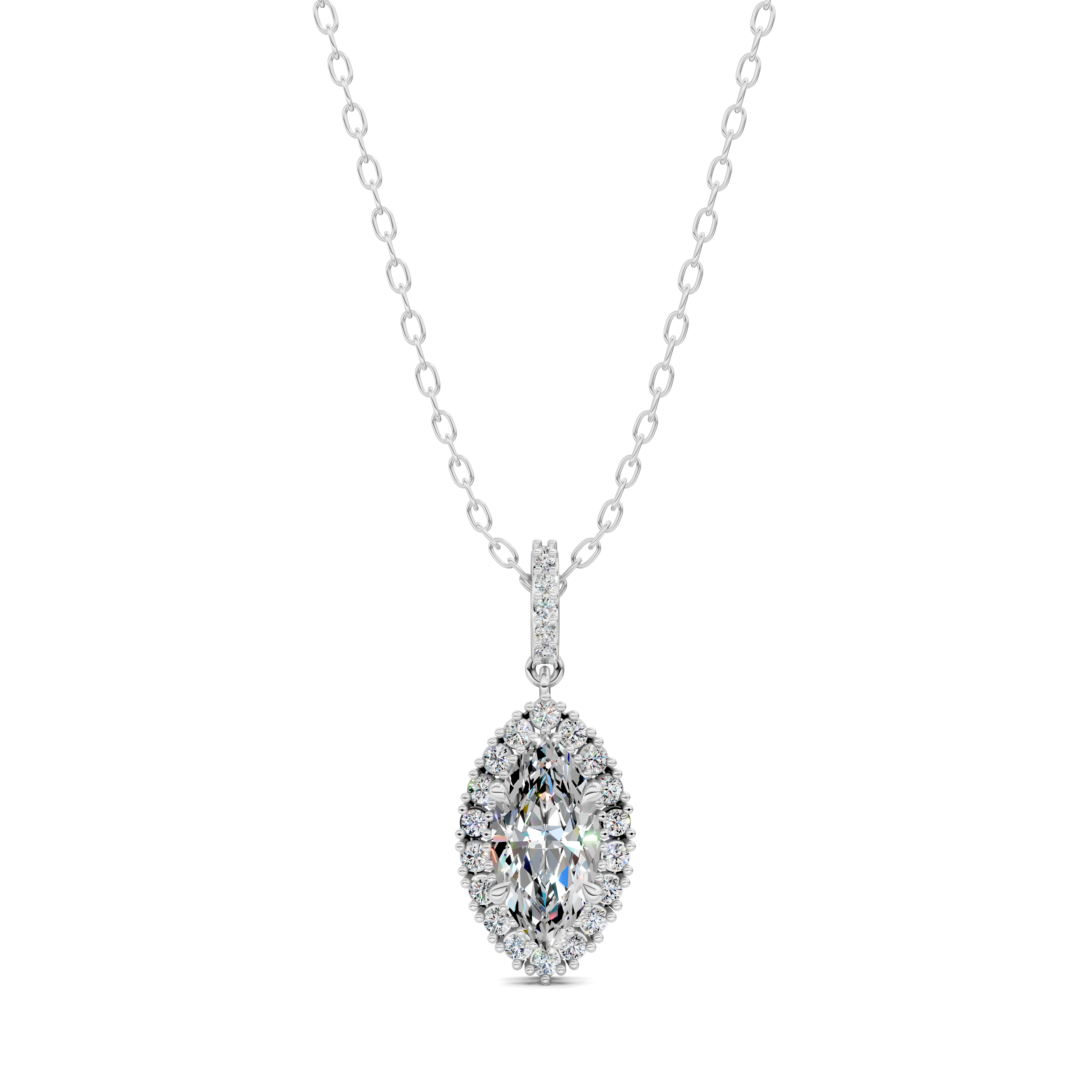 Marquise Halo Pendant (1.50 CTW)